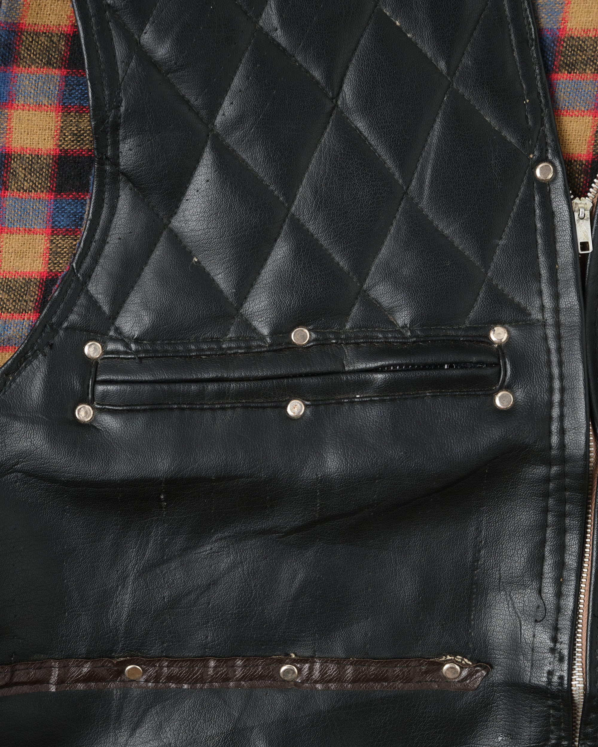 ［~60’s］Italian Vintage Black Leather Shooting Vest