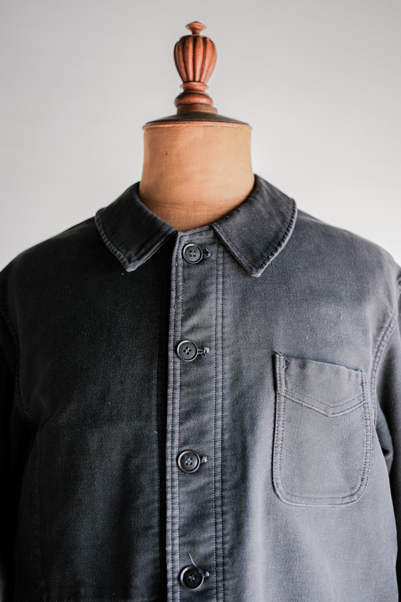 ［~50's］French Vintage Black Moleskin Work Jacket "Adolphe Lafont"