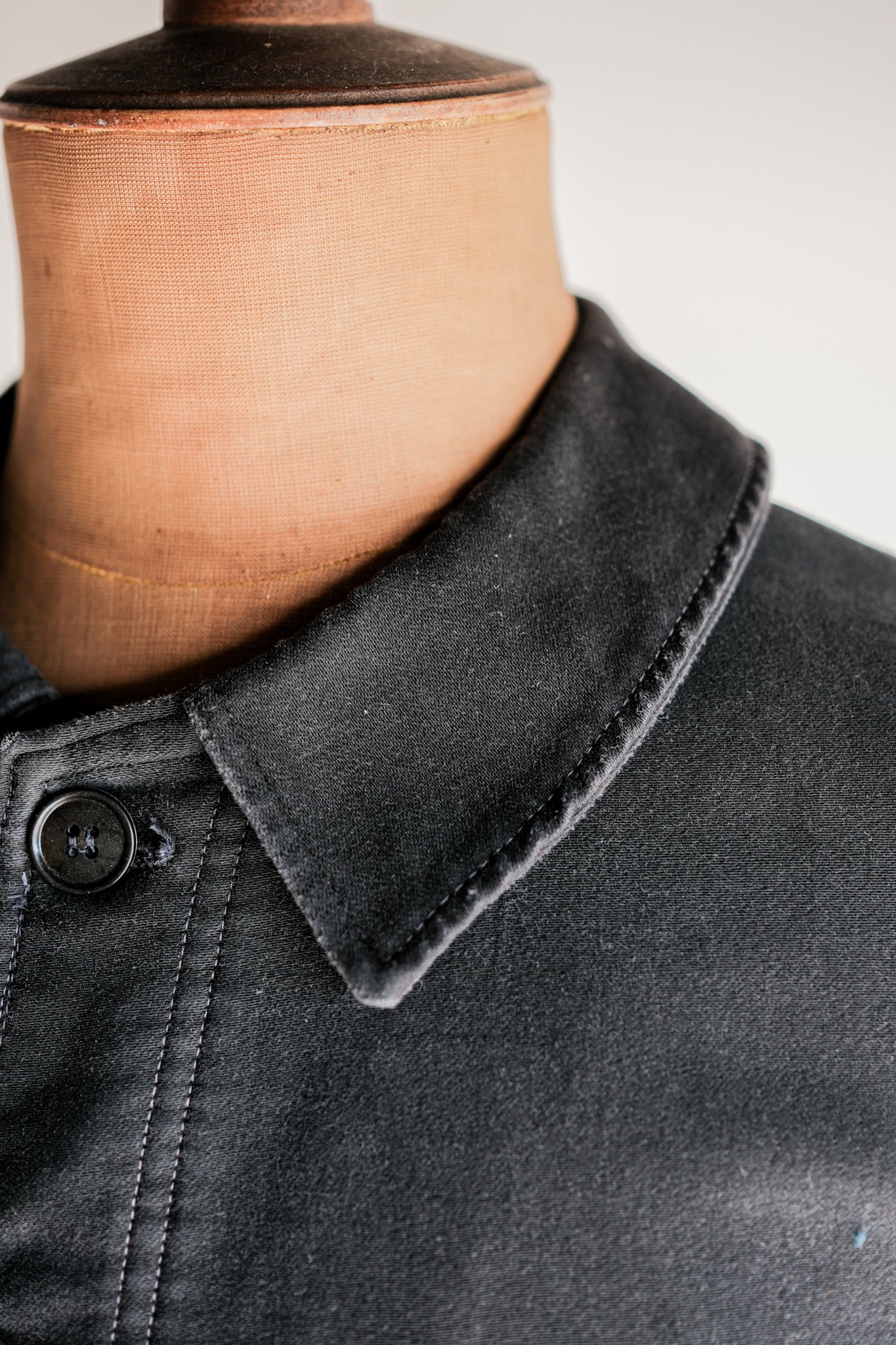 ［~50's］French Vintage Black Moleskin Work Jacket "Adolphe Lafont"