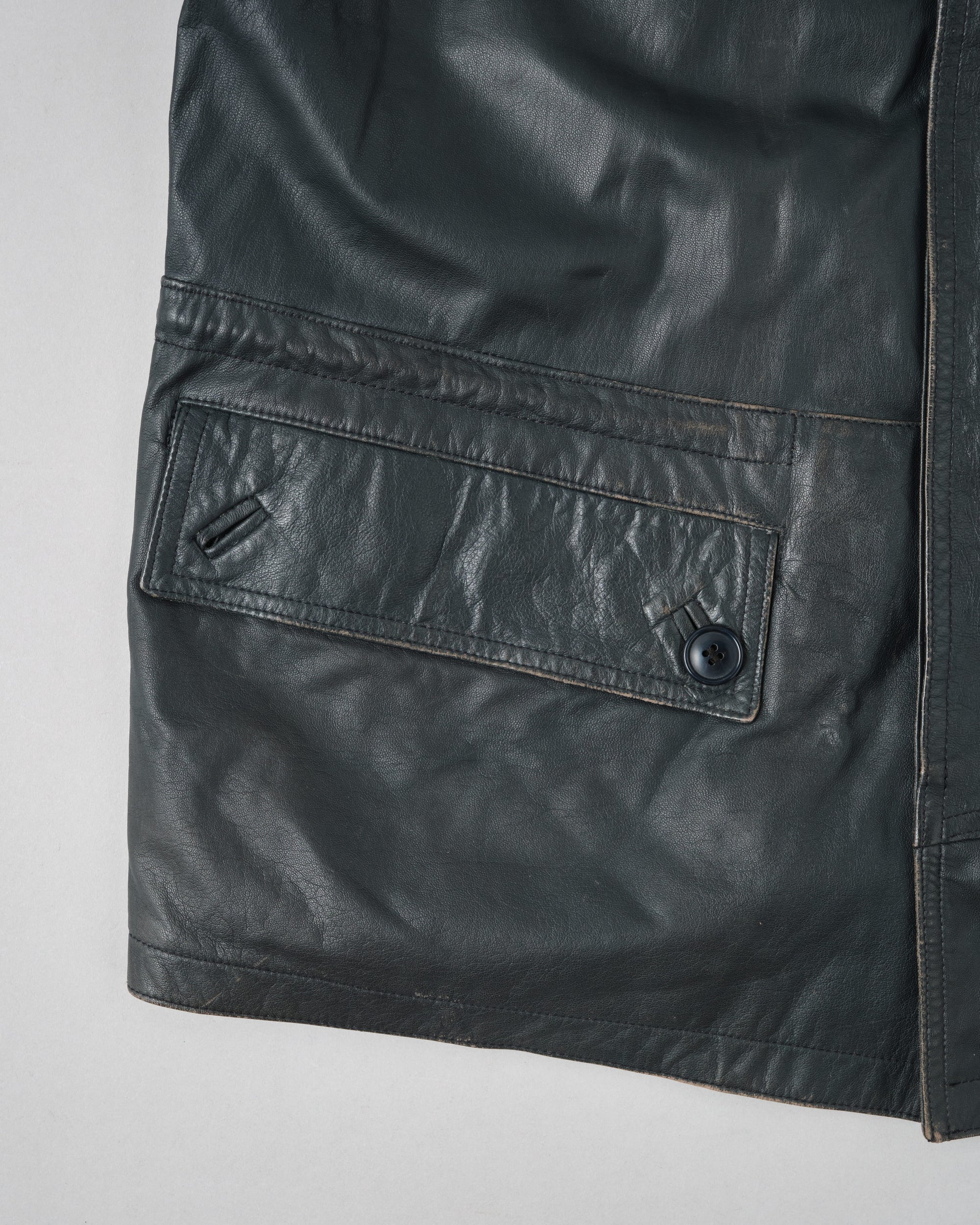 ［~70’s］Old GUCCI Military Style 4 Pockets Leather Jacket Size.50