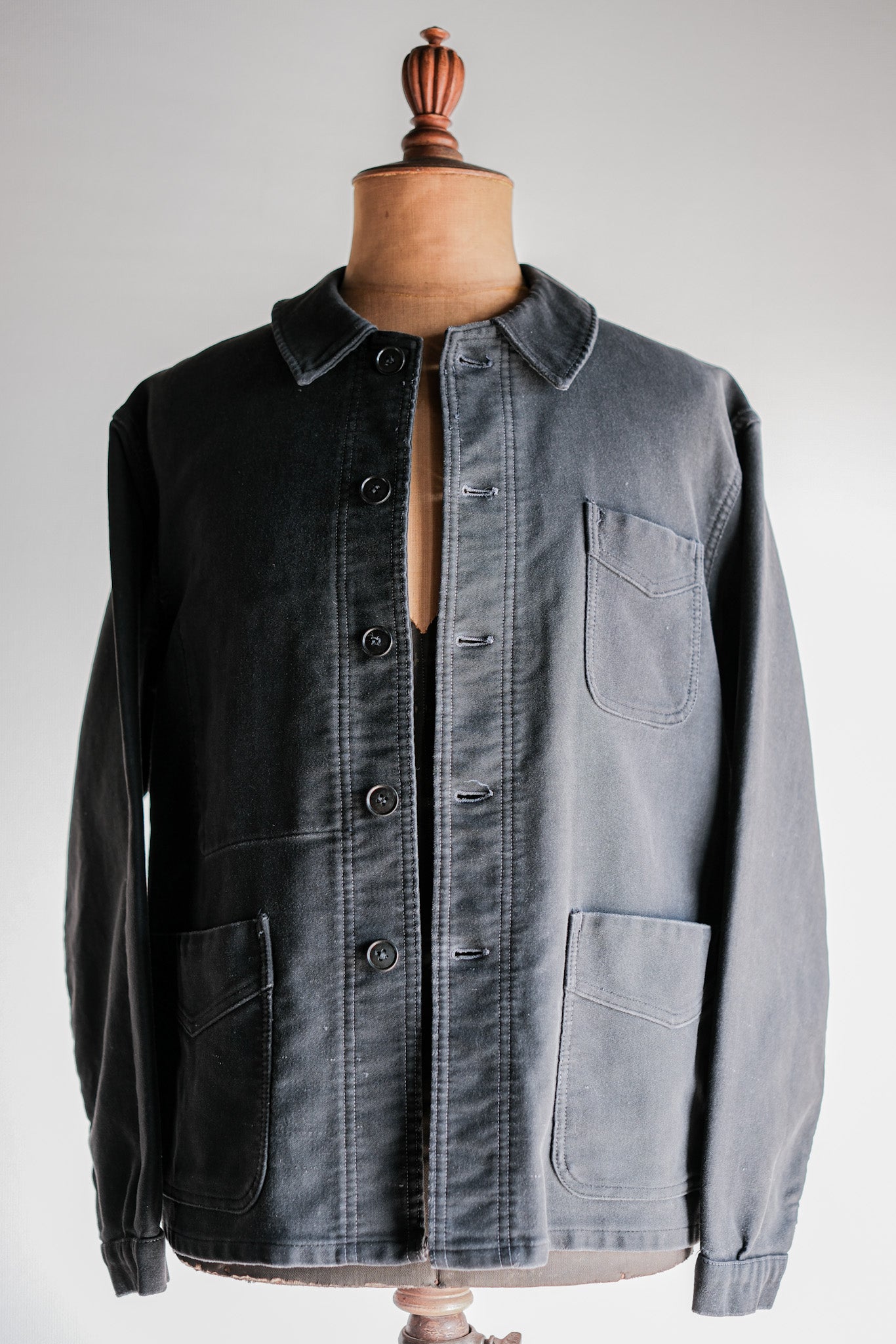 ［~50's］French Vintage Black Moleskin Work Jacket "Adolphe Lafont"