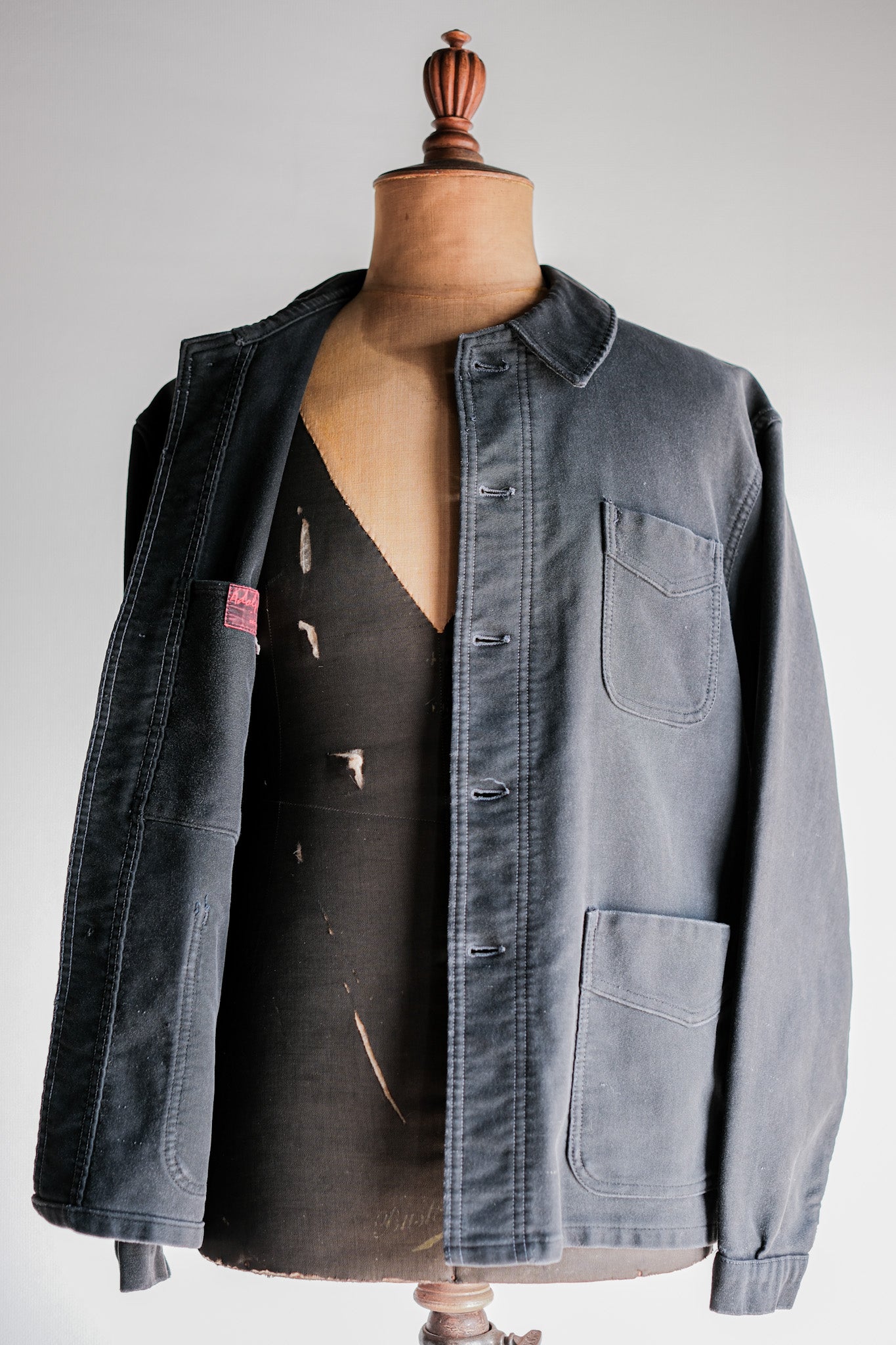 ［~50's］French Vintage Black Moleskin Work Jacket "Adolphe Lafont"