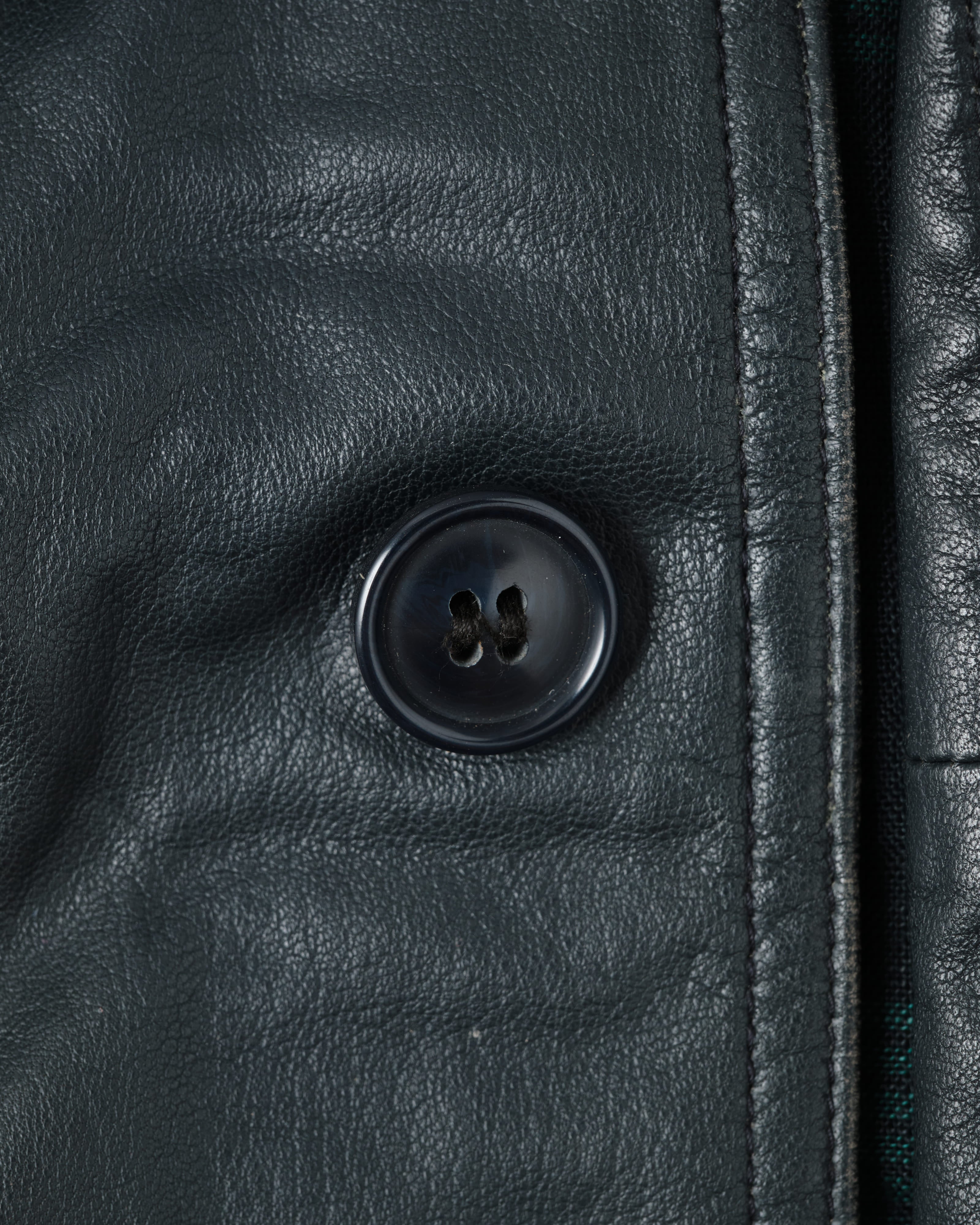 [~70's] Old GUCCI Military Style 4 Pockets Leather Jacket Size.50