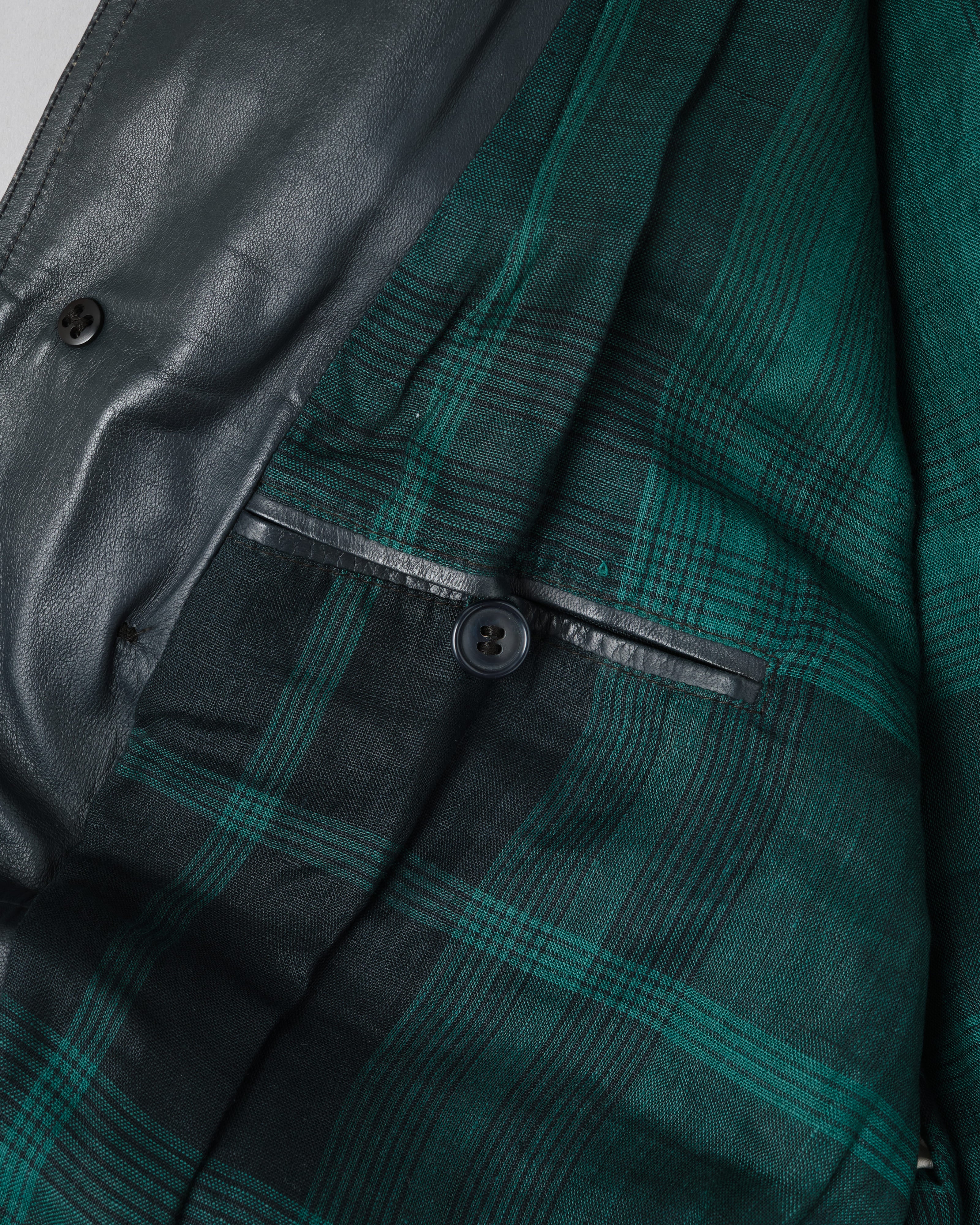 [~70's] Old GUCCI Military Style 4 Pockets Leather Jacket Size.50
