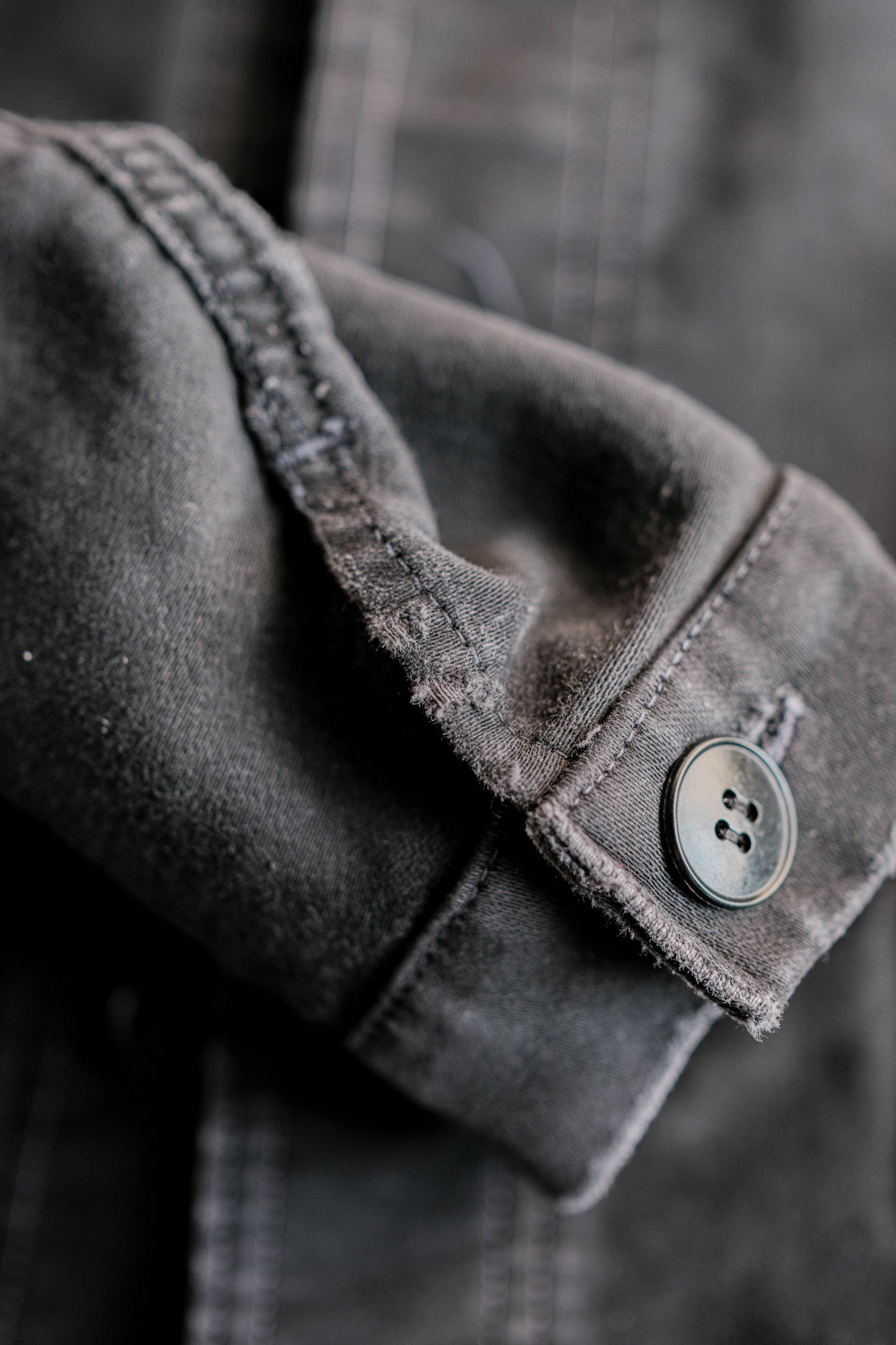 【~50's】French Vintage Black Moleskin Work Jacket "Adolphe Lafont"