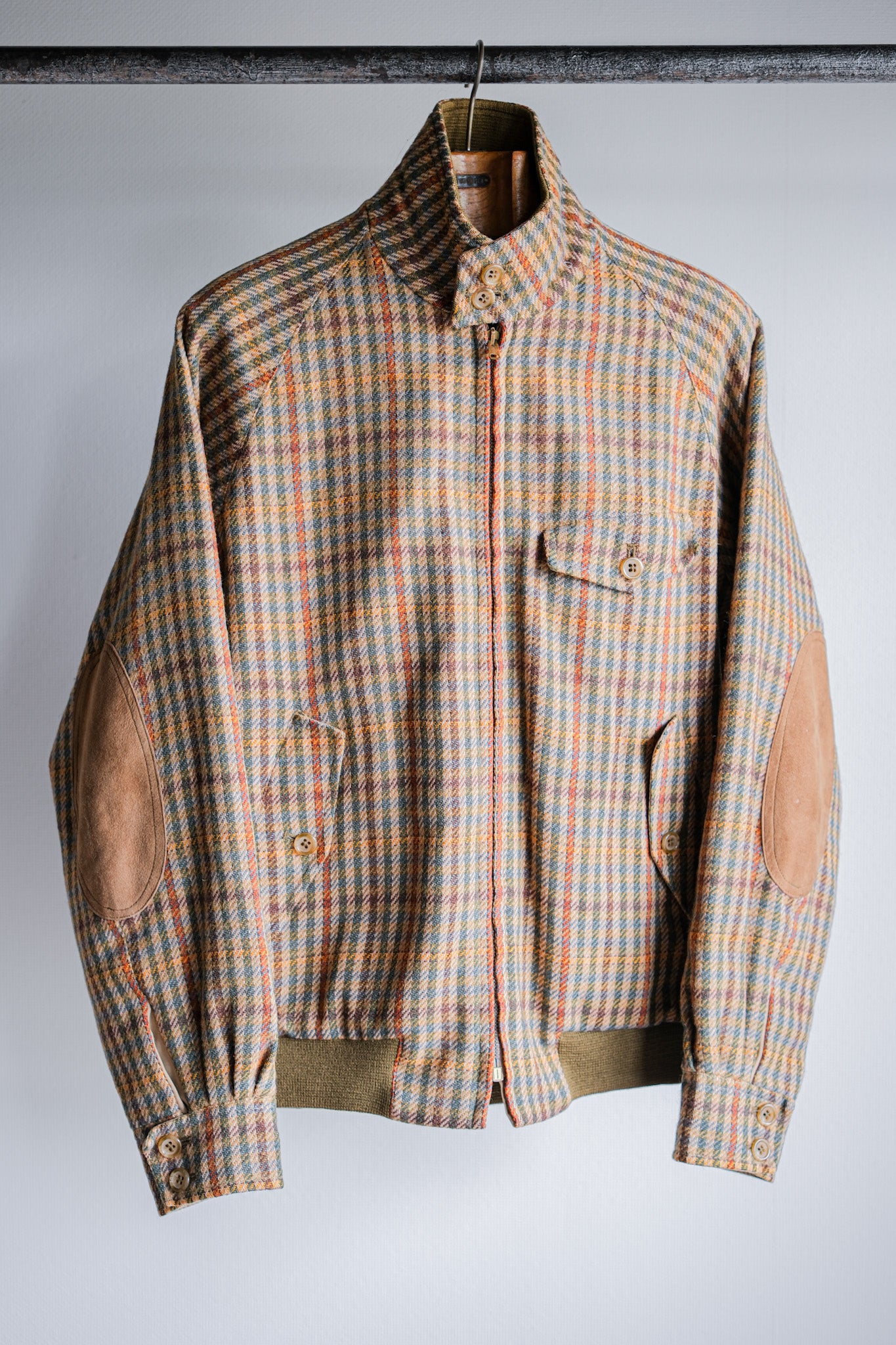 ［~60's］British Vintage Raglan Sleeve Wool Plaid Blouson