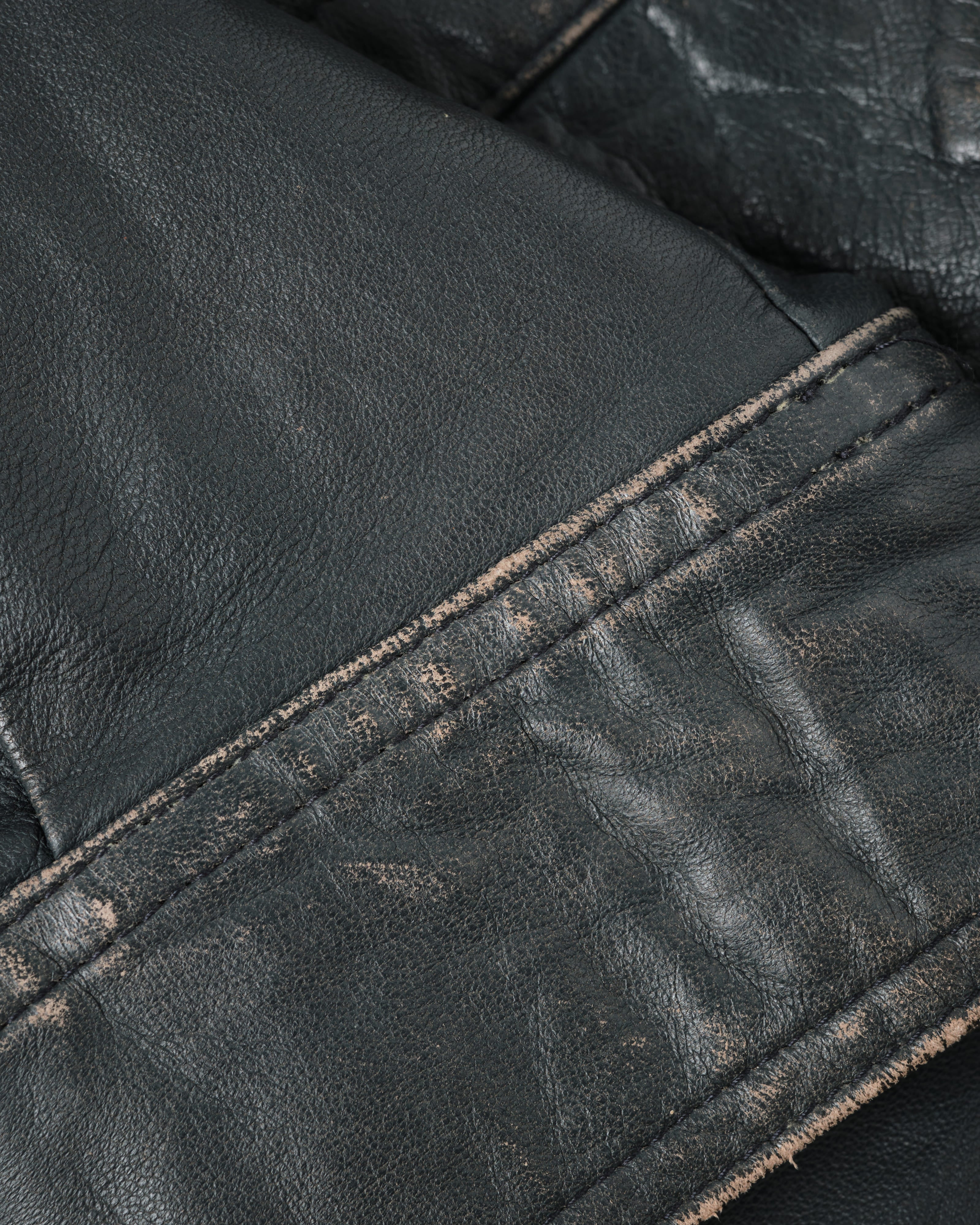 [~70's] Old GUCCI Military Style 4 Pockets Leather Jacket Size.50