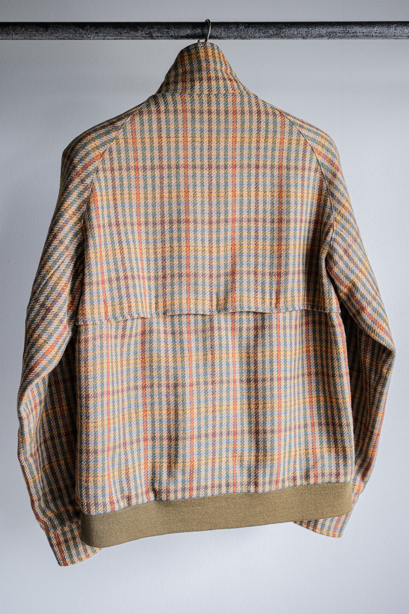 ［~60's］British Vintage Raglan Sleeve Wool Plaid Blouson