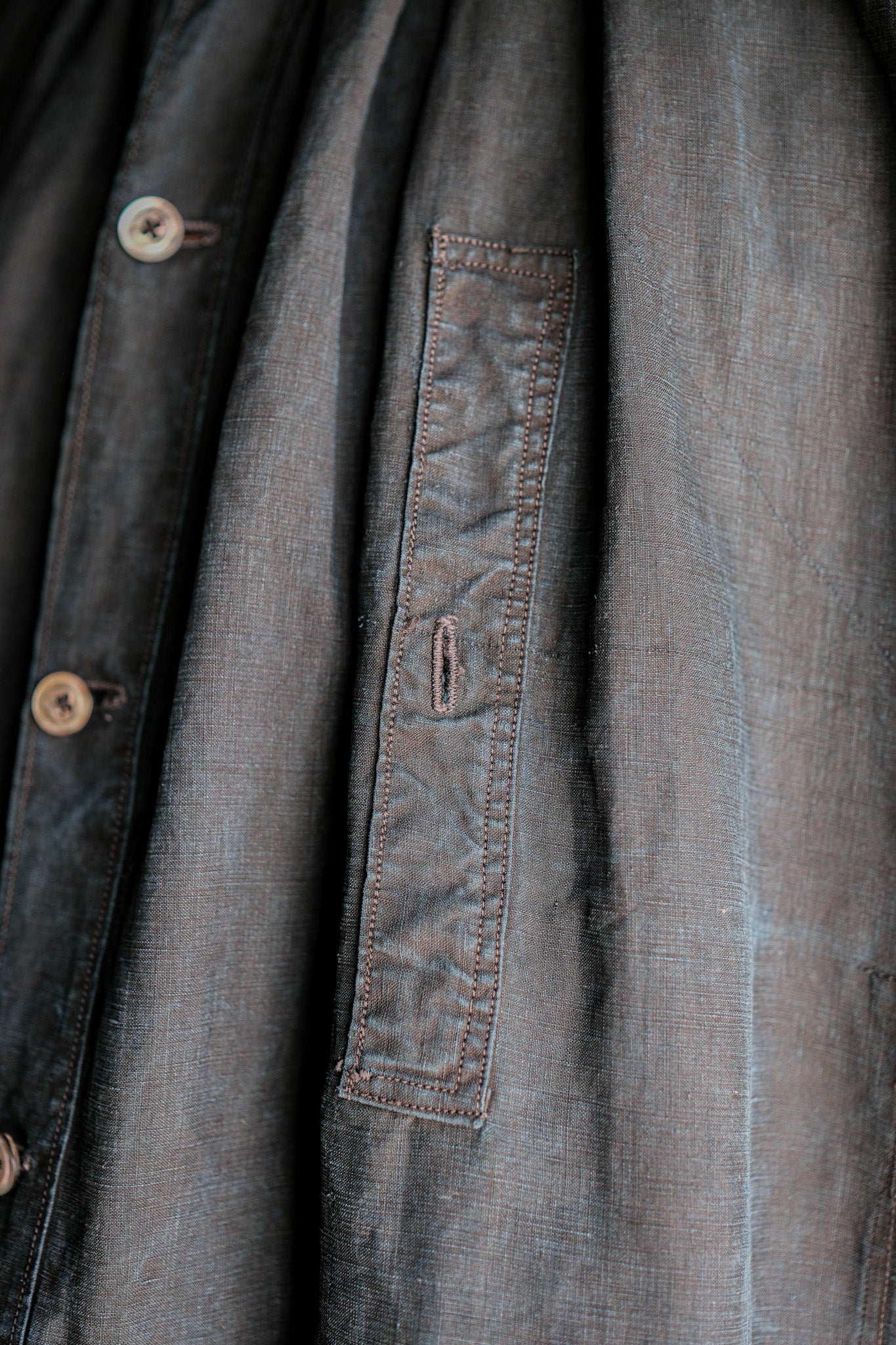【Early 20th C】French Antique Indigo Linen Smock "Biaude"