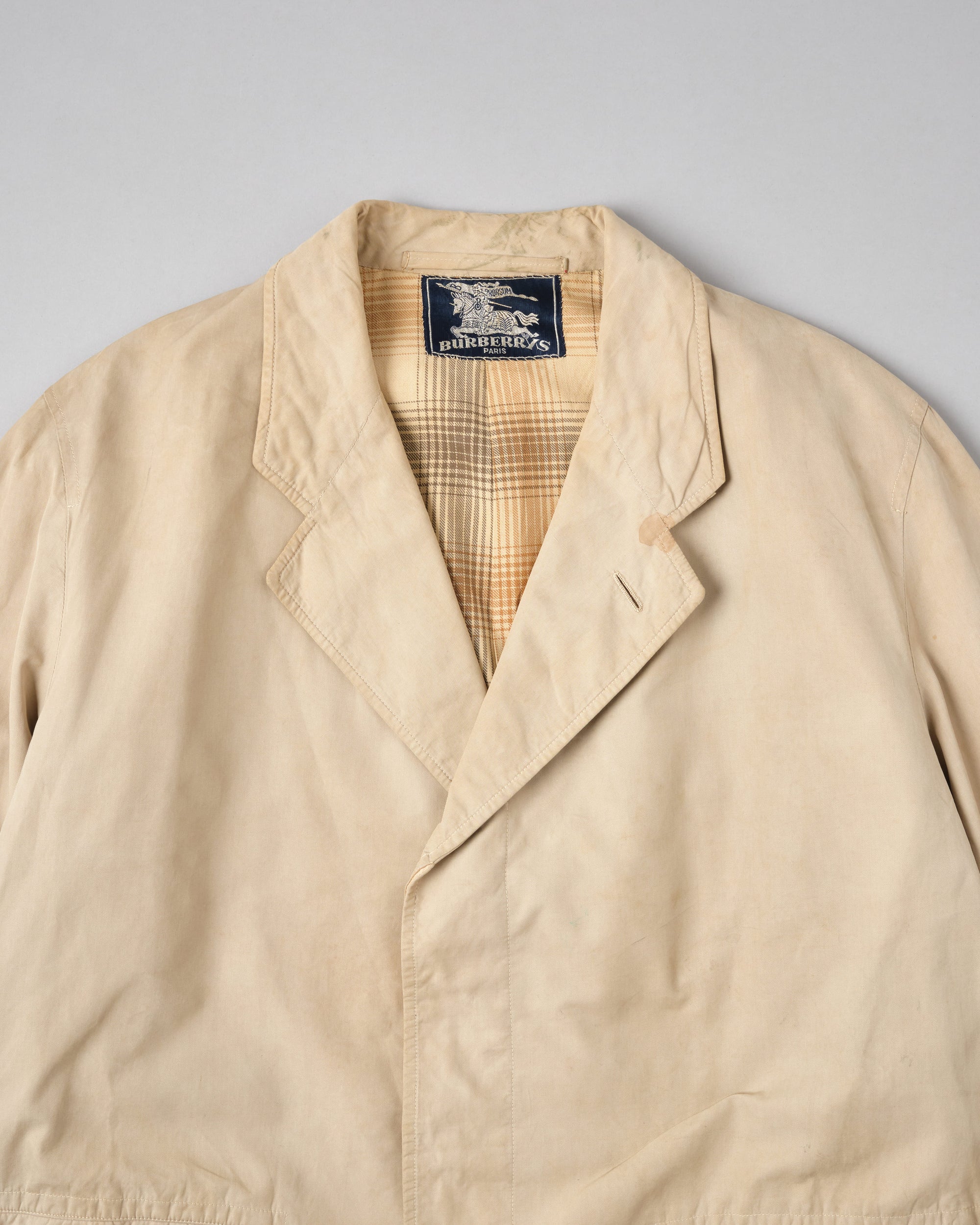 【~50's】Vintage Burberrys Paris Chesterfield Coat C100 Size.46 "Made in France"