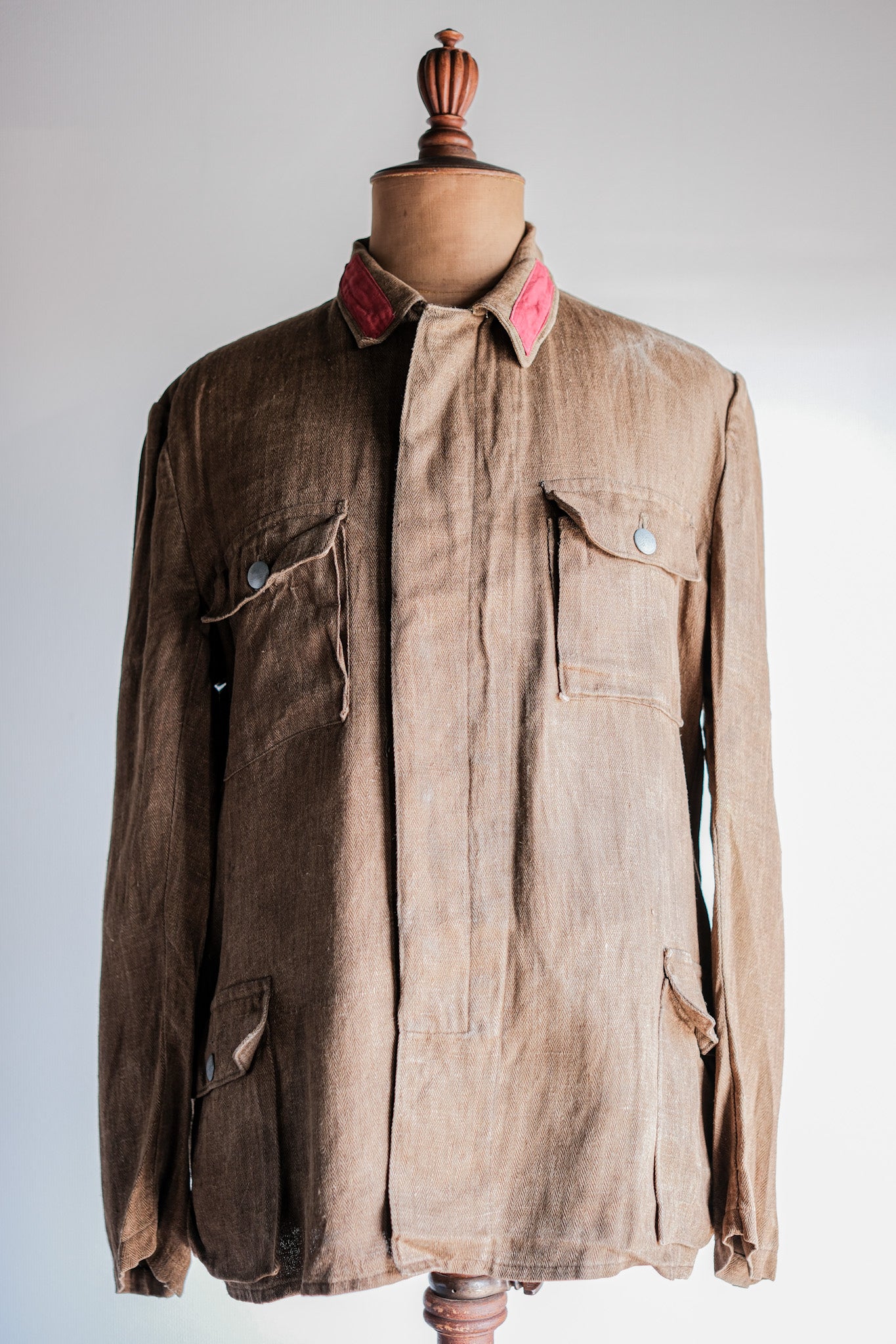 ［~40's］WWⅡ German Army Drillich HBT Linen Jacket "Unusual Color" "Wehrmacht"