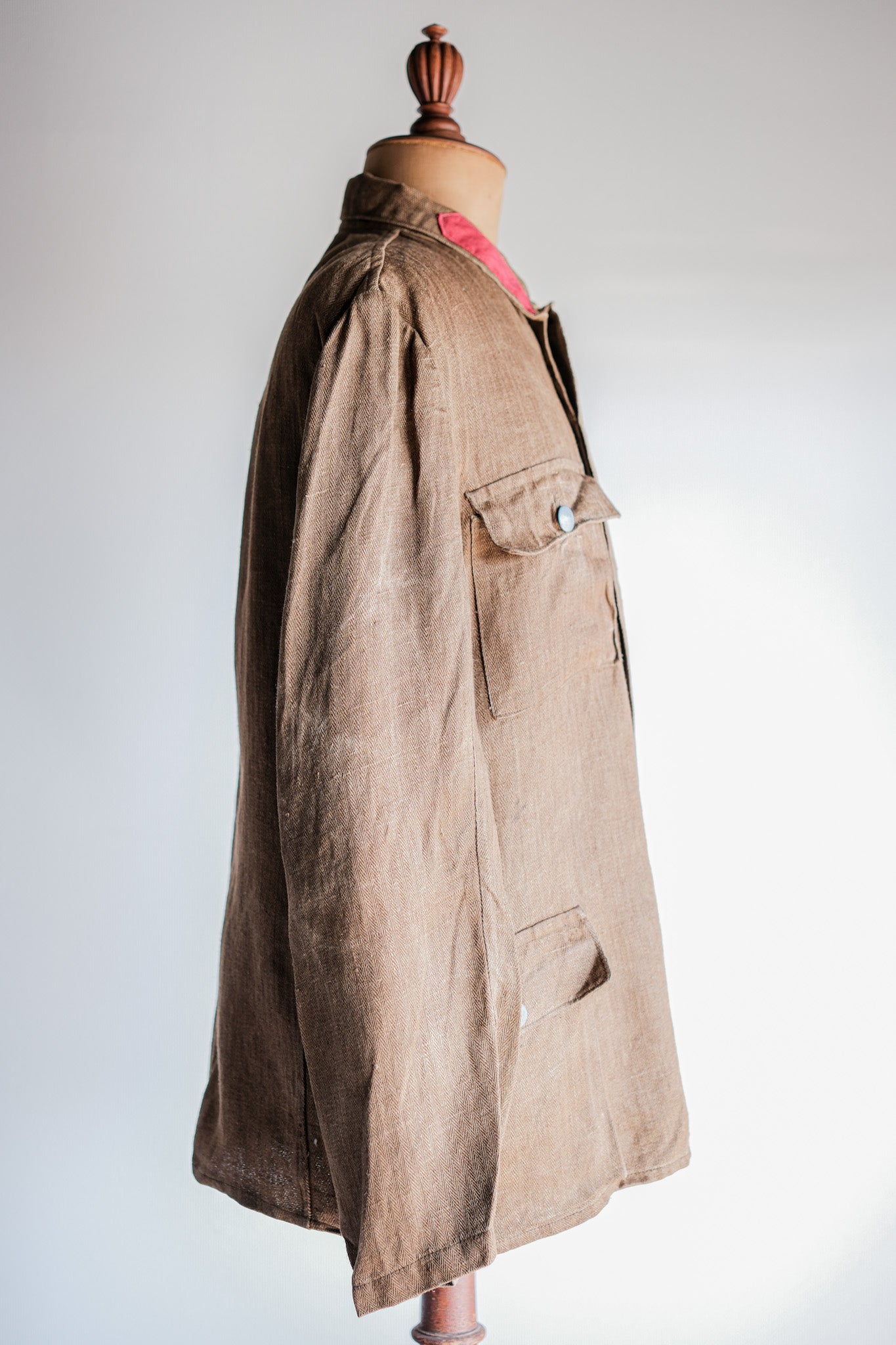 【~40's】WWⅡ German Army Drillich HBT Linen Jacket "Unusual Color" "Wehrmacht"