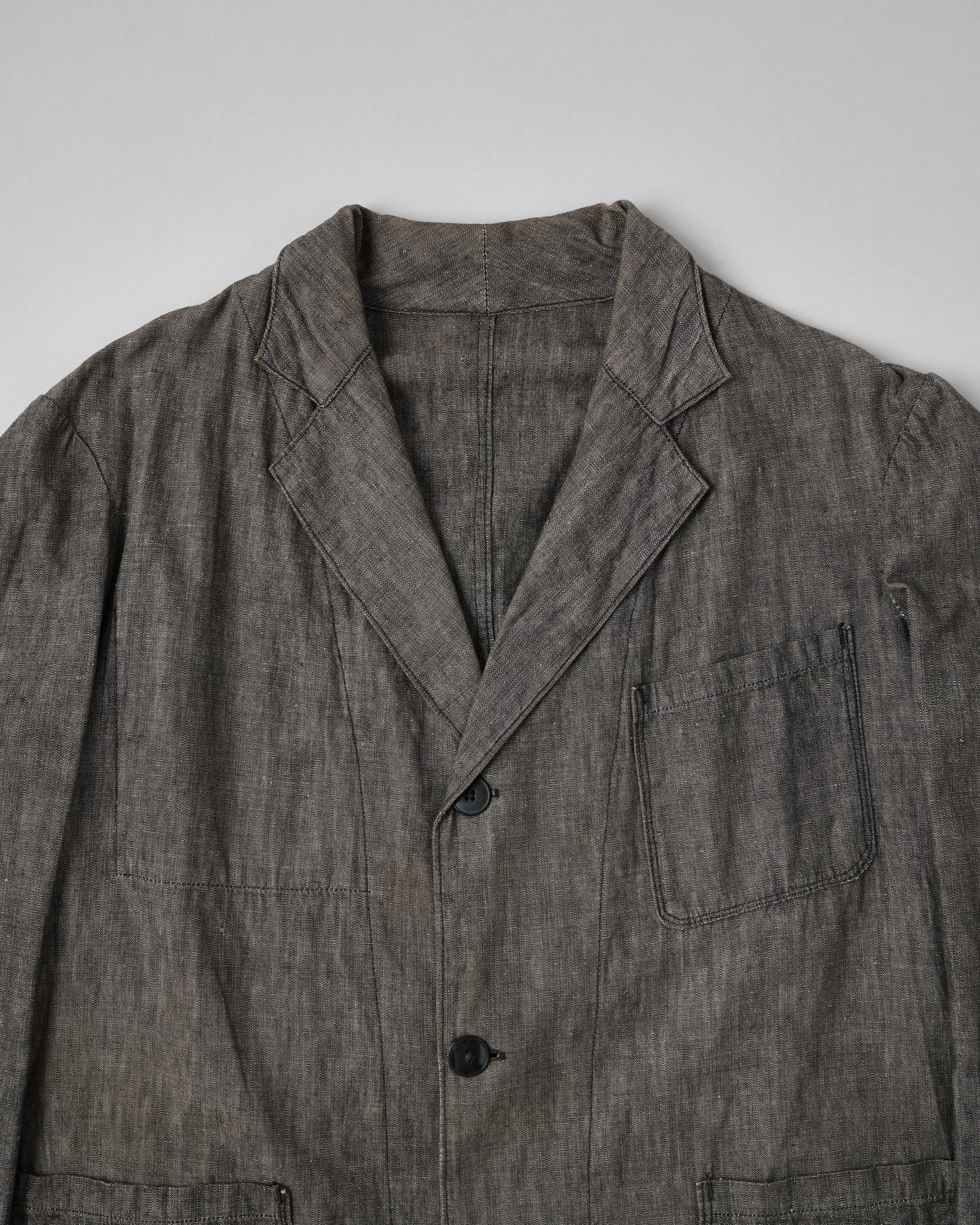 [~50's] French Vintage Metis Black Chambray Atelier Coat