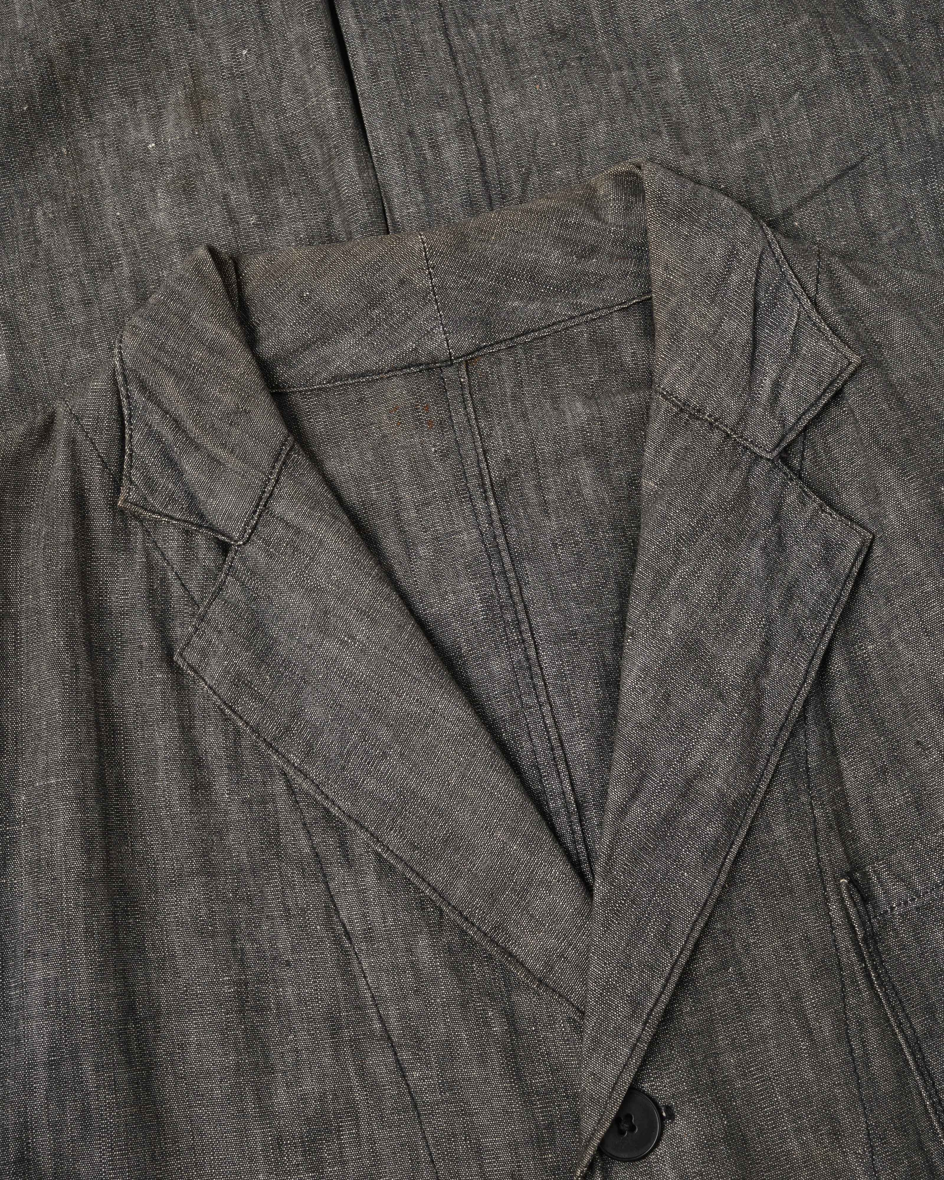 [~50's] French Vintage Metis Black Chambray Atelier Coat