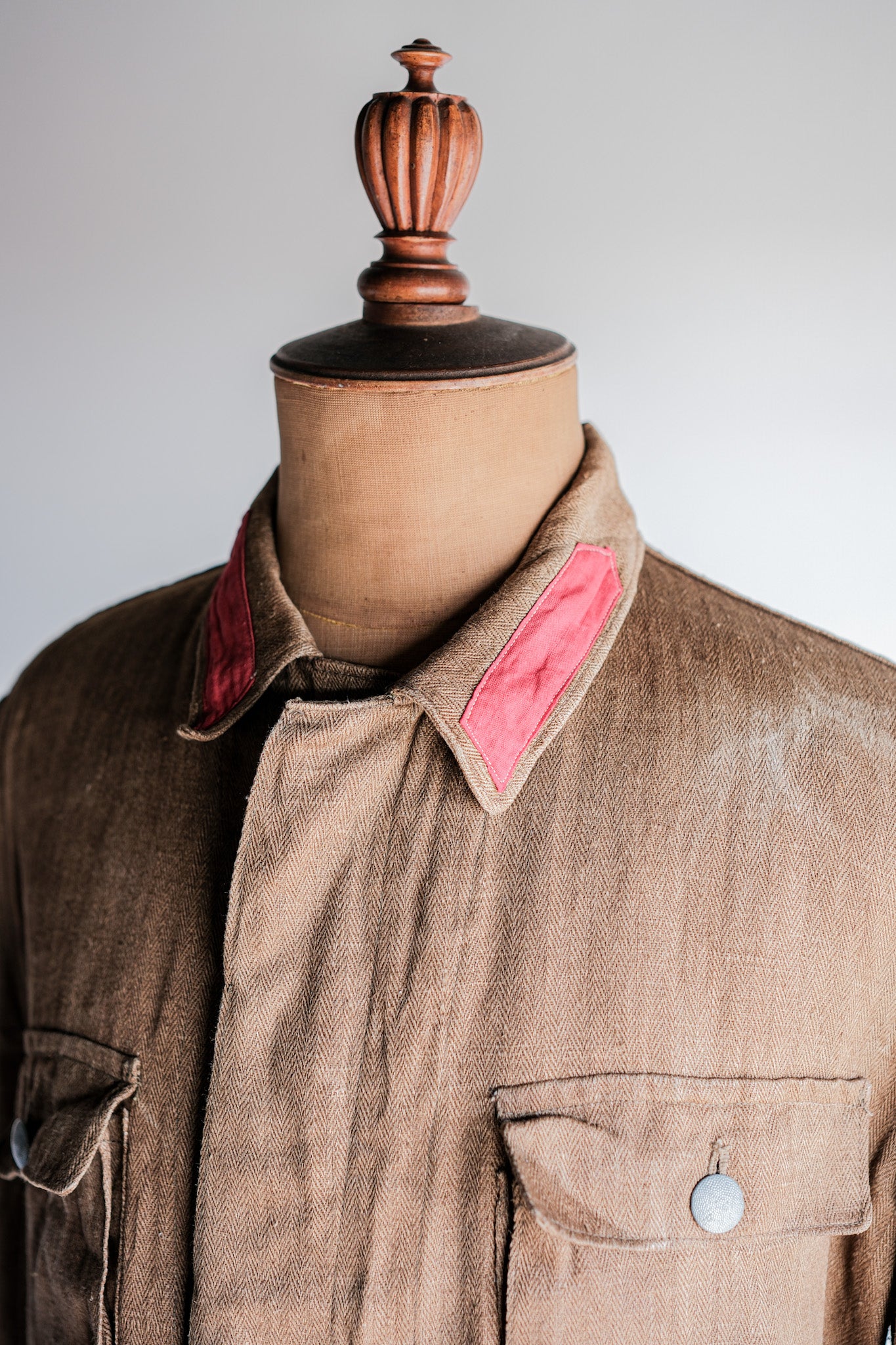 ［~40's］WWⅡ German Army Drillich HBT Linen Jacket "Unusual Color" "Wehrmacht"