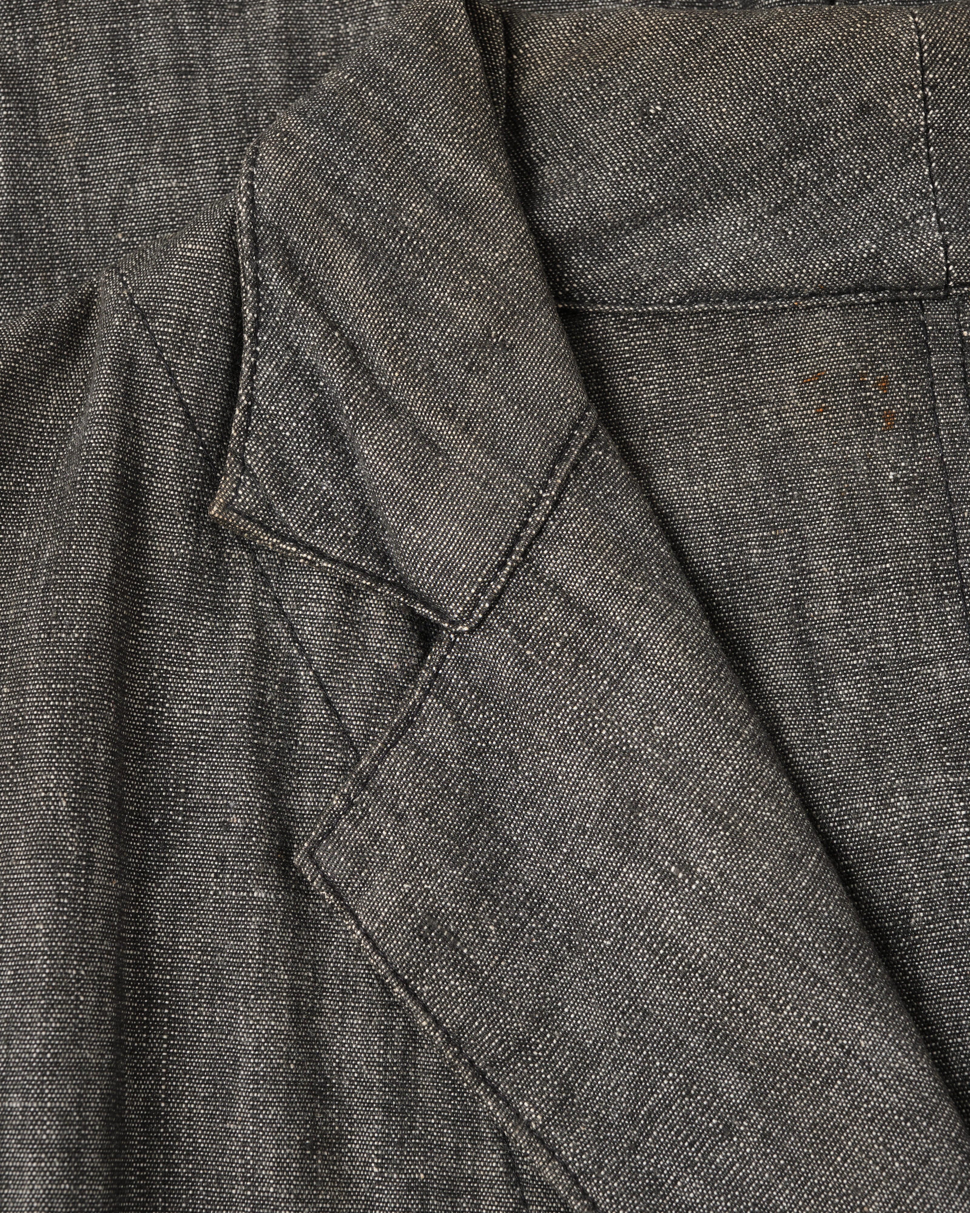 [~50's] French Vintage Metis Black Chambray Atelier Coat