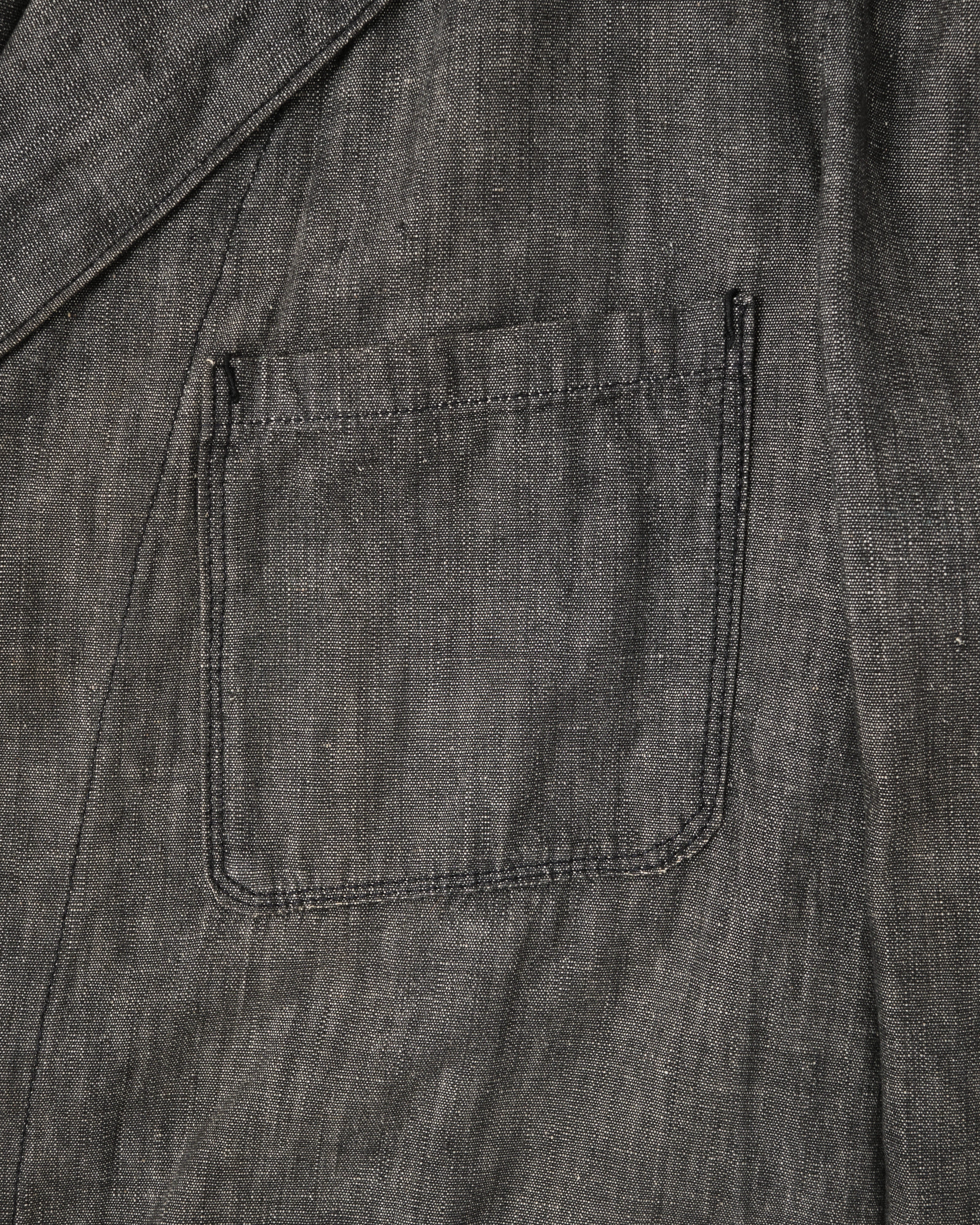 [~50's] French Vintage Metis Black Chambray Atelier Coat