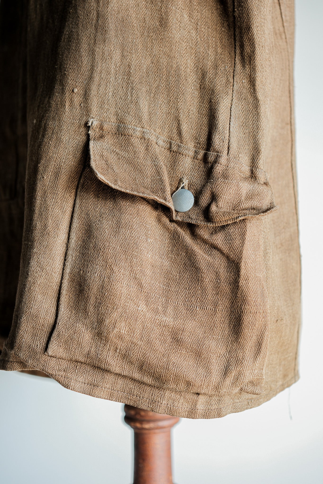 ［~40's］WWⅡ German Army Drillich HBT Linen Jacket "Unusual Color" "Wehrmacht"