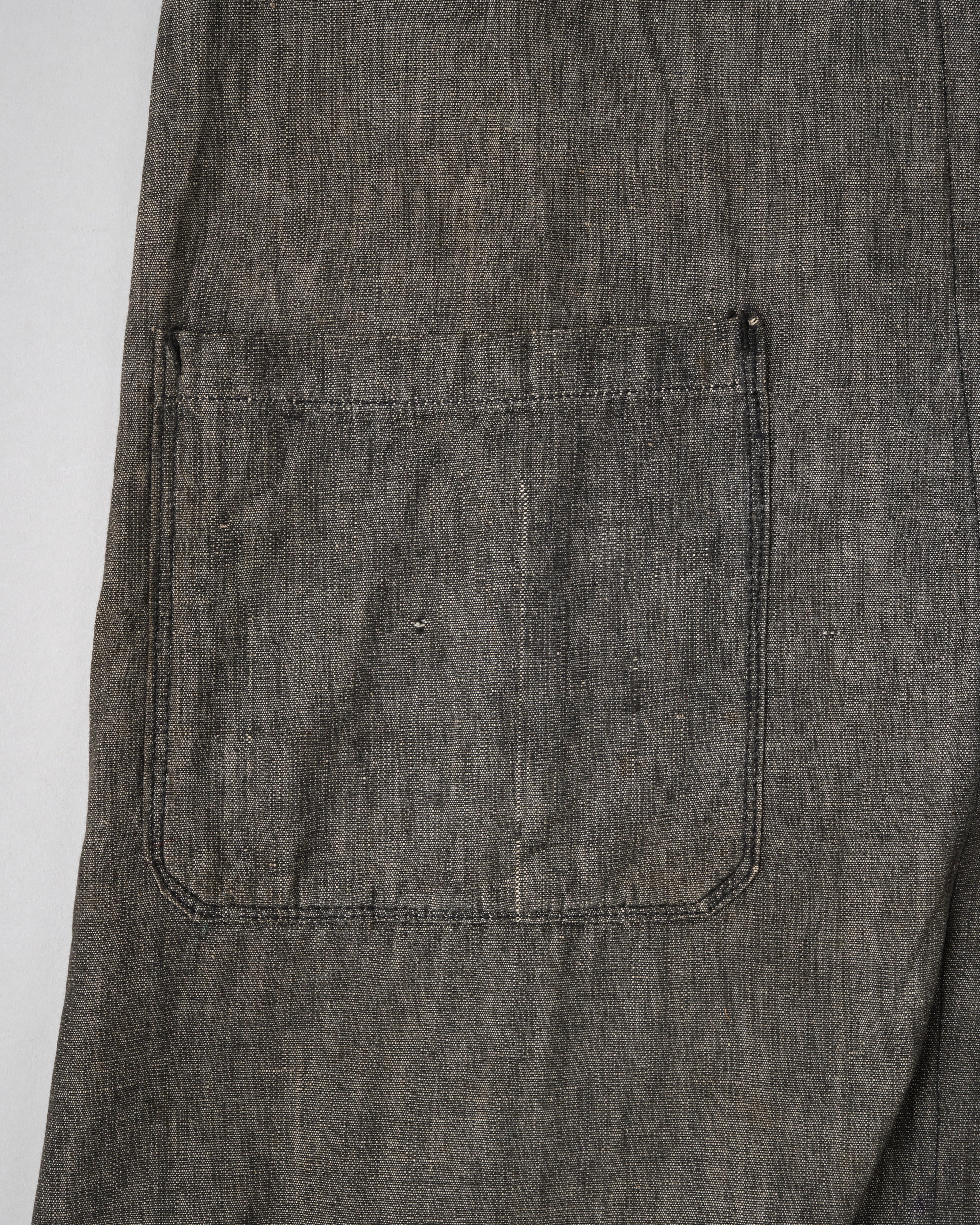 [~50's] French Vintage Metis Black Chambray Atelier Coat
