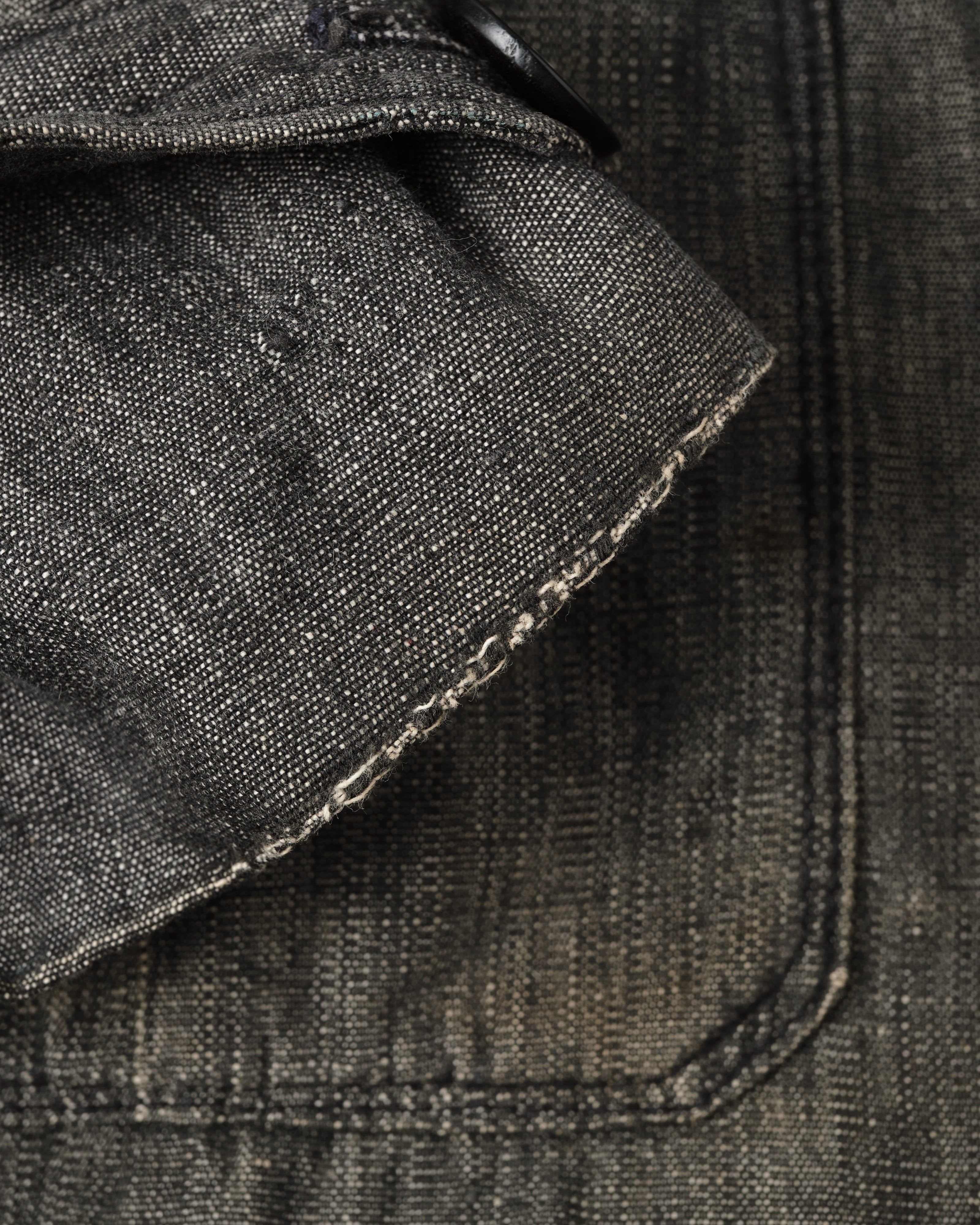 [~50's] French Vintage Metis Black Chambray Atelier Coat
