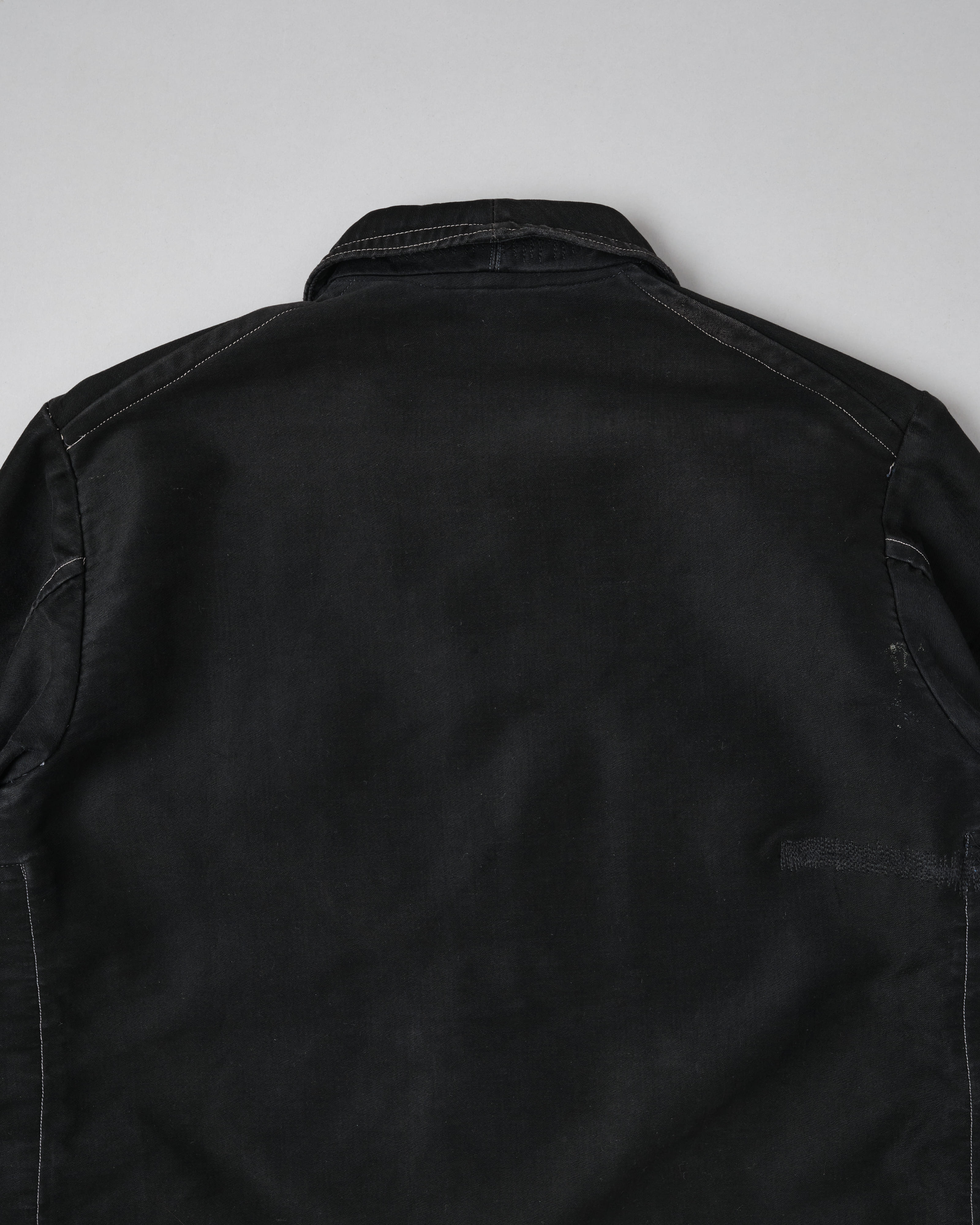 [~30's] French Vintage Black Moleskin Hunting Jacket "Homemade"