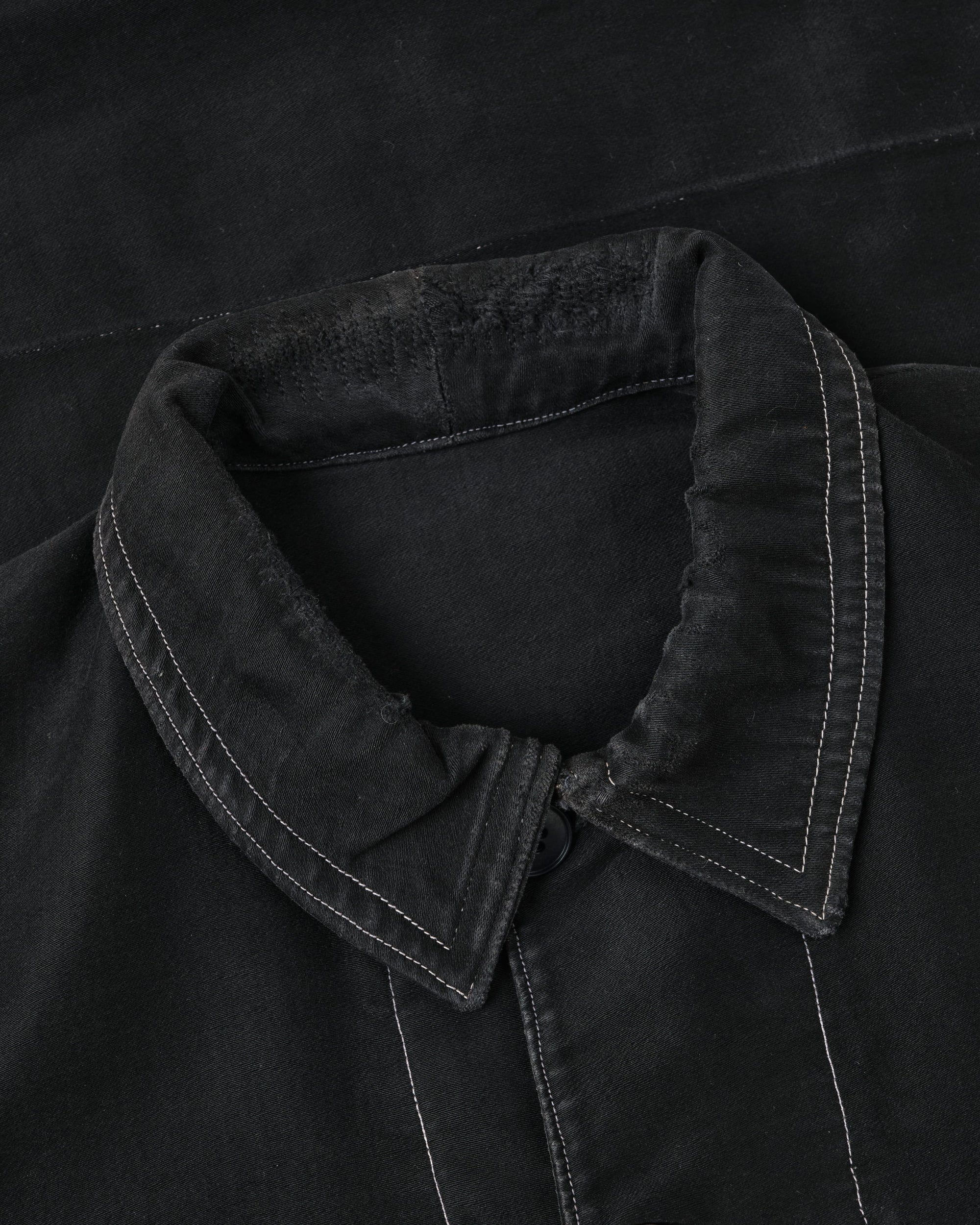 ［~30’s］French Vintage Black Moleskin Hunting Jacket "Homemade"