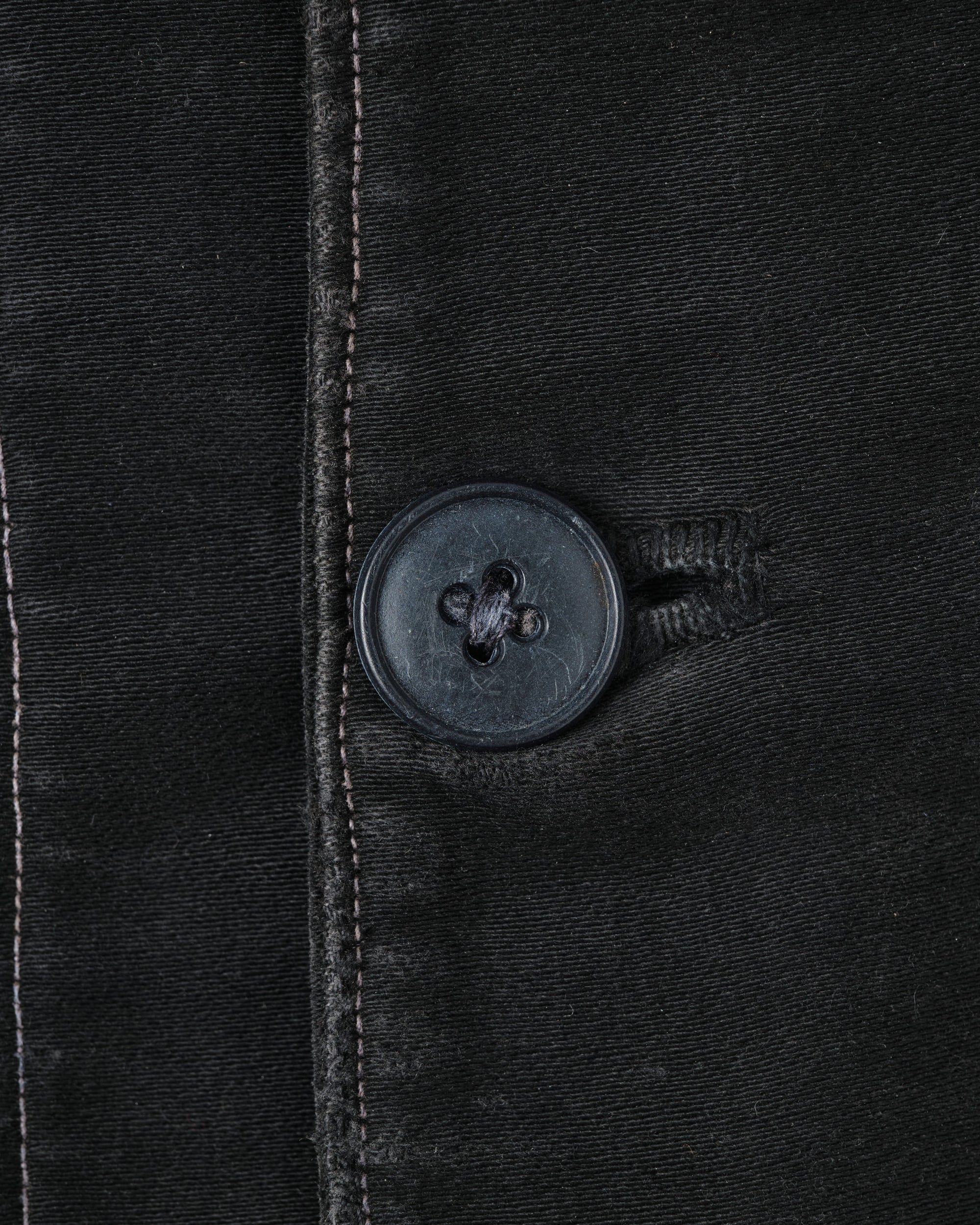 ［~30’s］French Vintage Black Moleskin Hunting Jacket "Homemade"