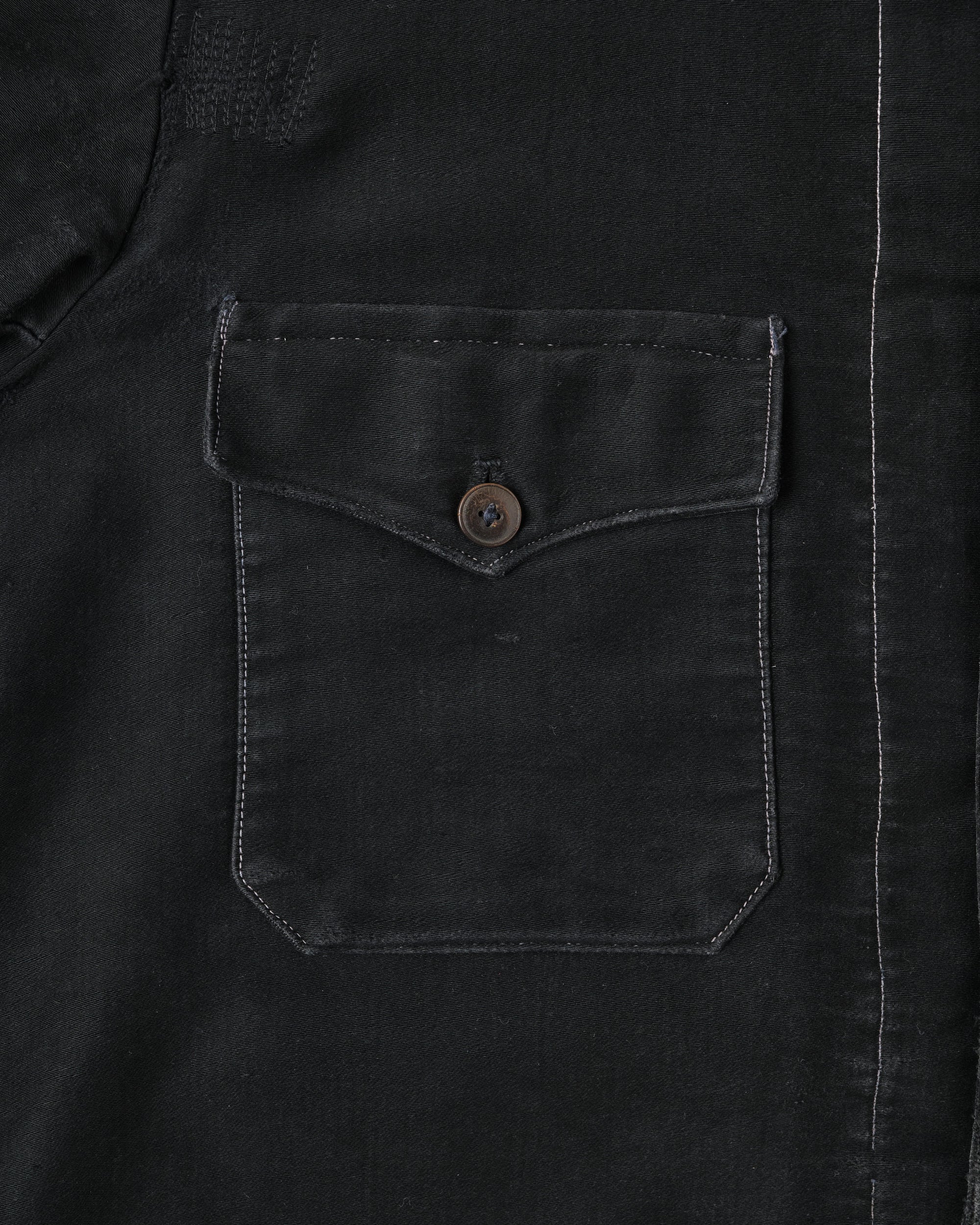 ［~30’s］French Vintage Black Moleskin Hunting Jacket "Homemade"