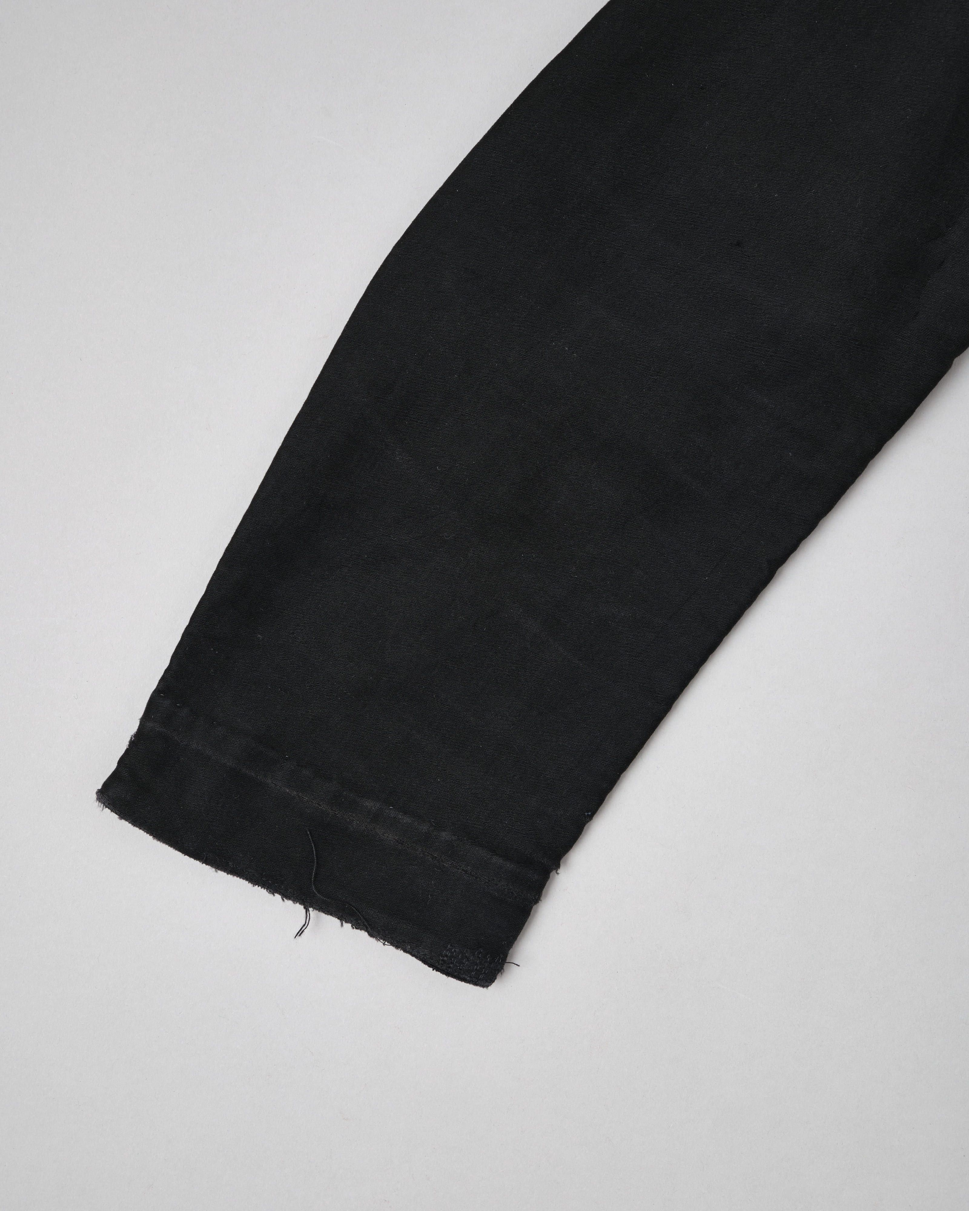 [~30's] French Vintage Black Moleskin Hunting Jacket "Homemade"