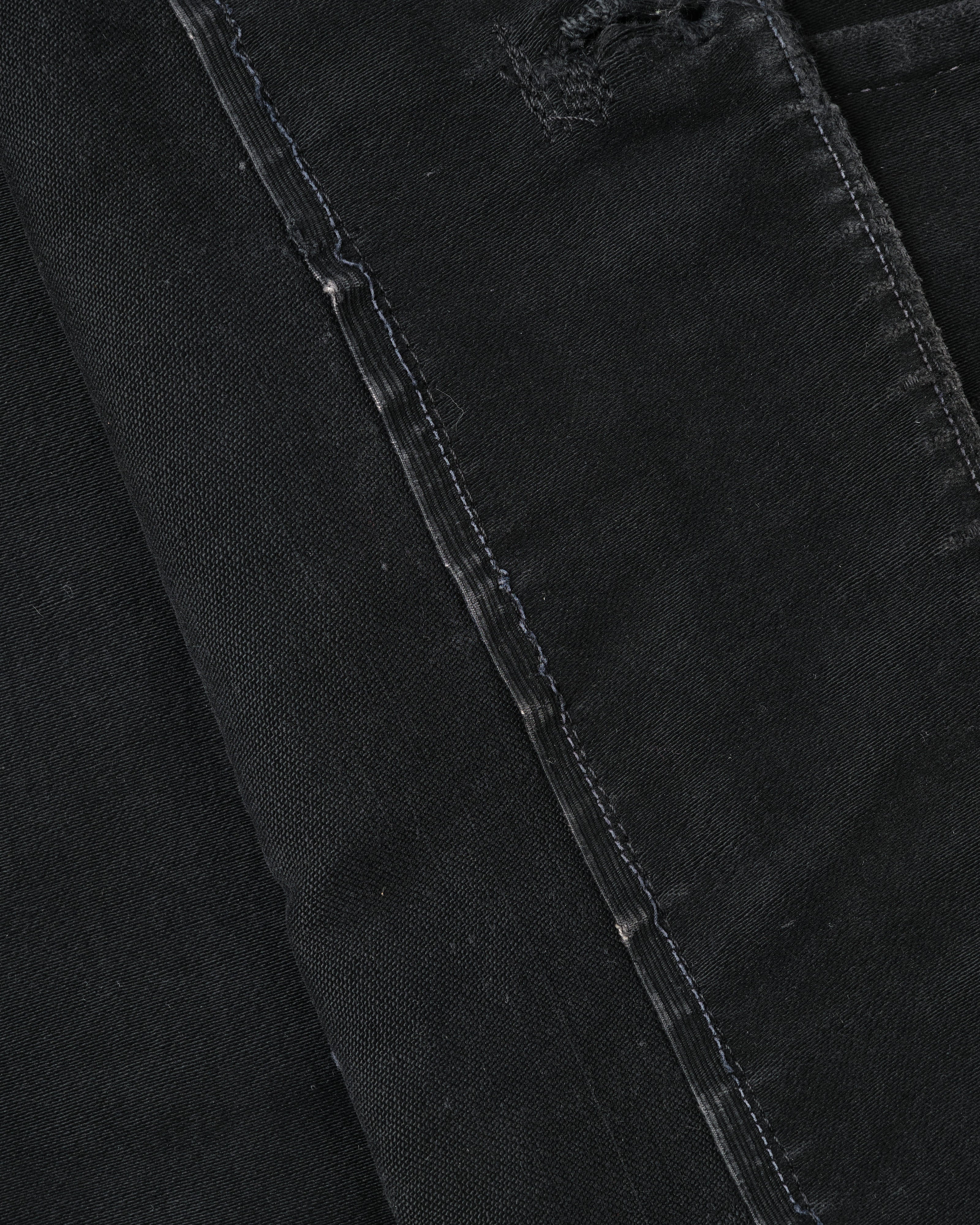 [~30's] French Vintage Black Moleskin Hunting Jacket "Homemade"