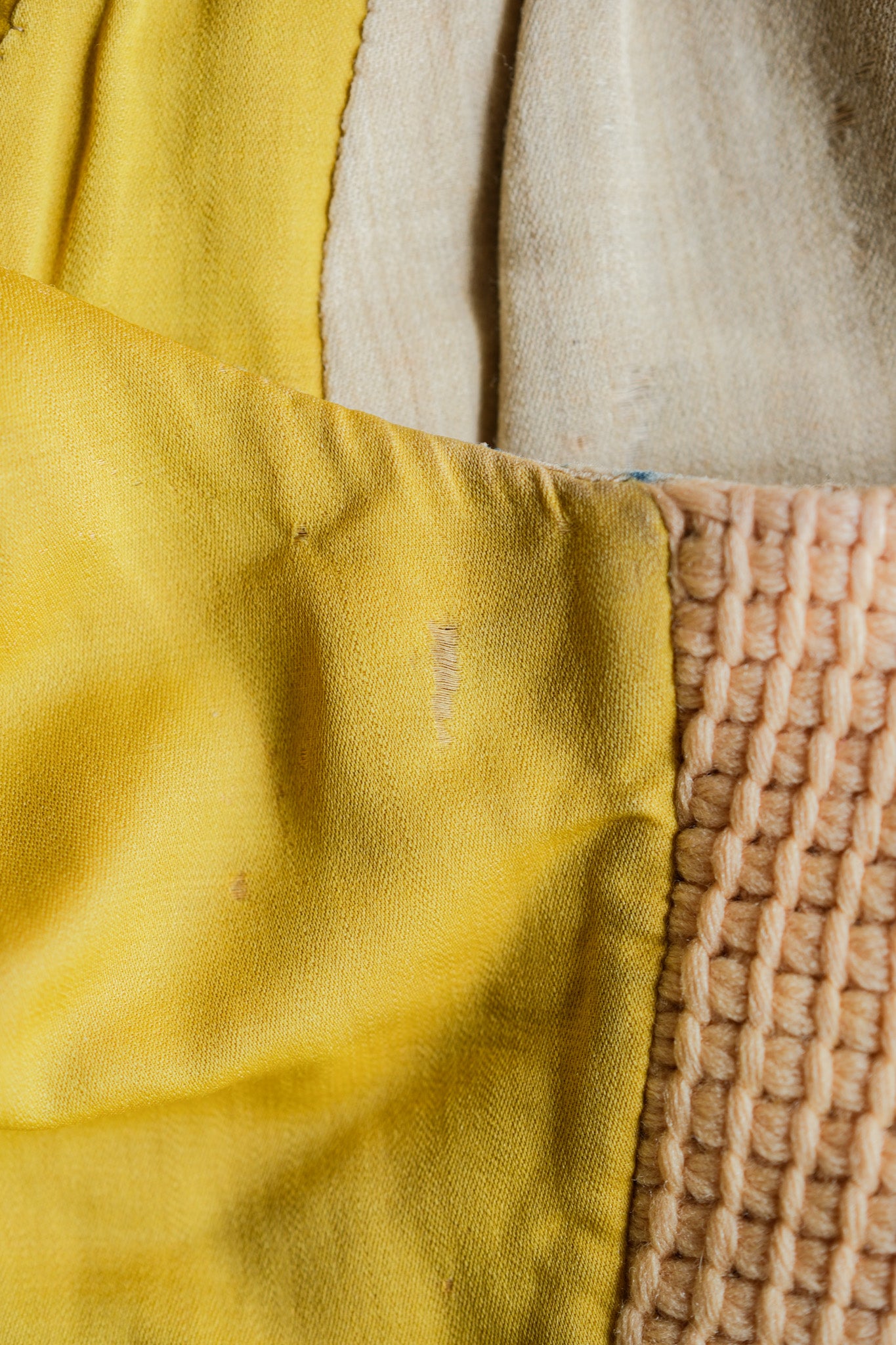 [~ 40's] Gilet en laine jaune vintage britannique "fait à la main"