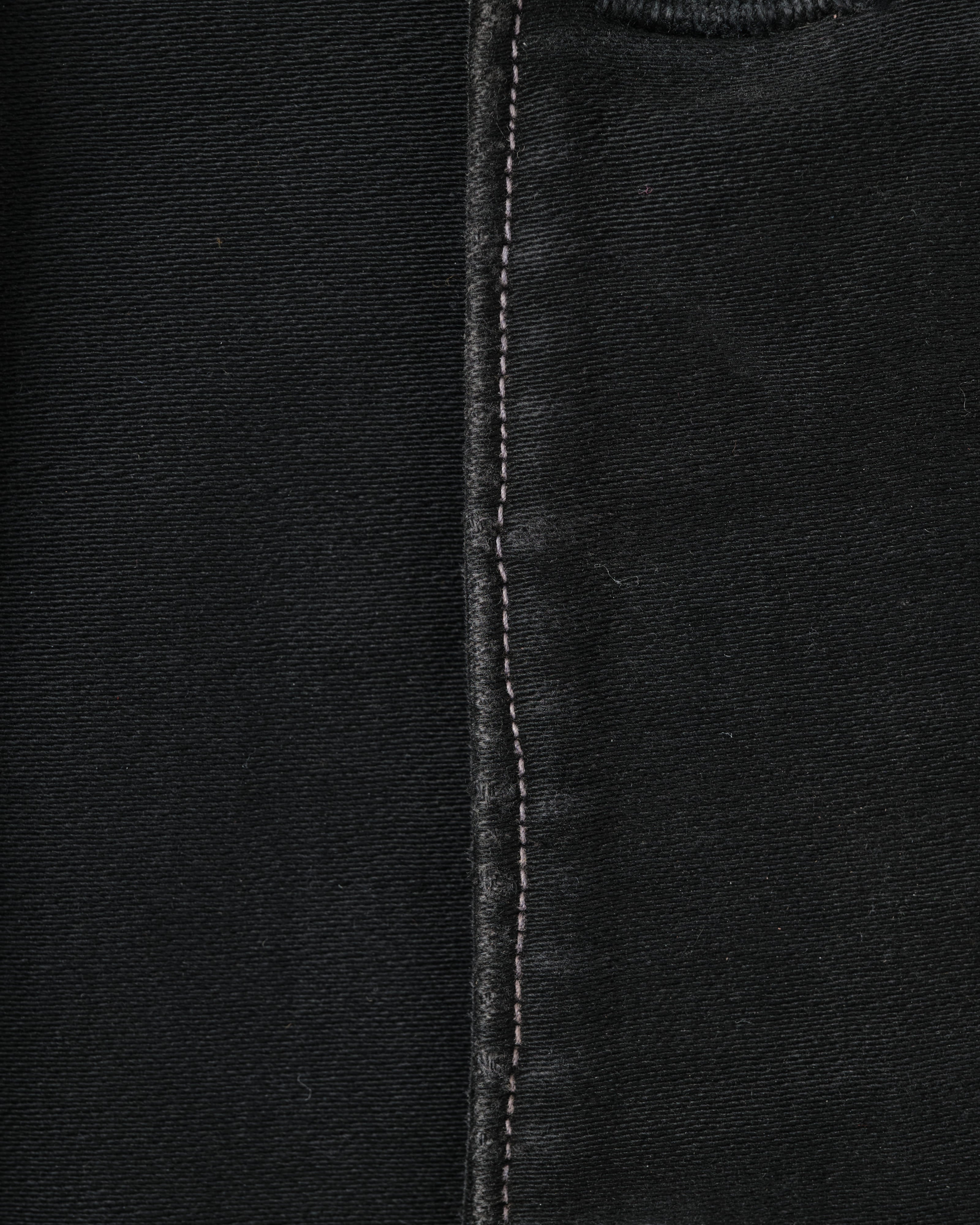 [~30's] French Vintage Black Moleskin Hunting Jacket "Homemade"