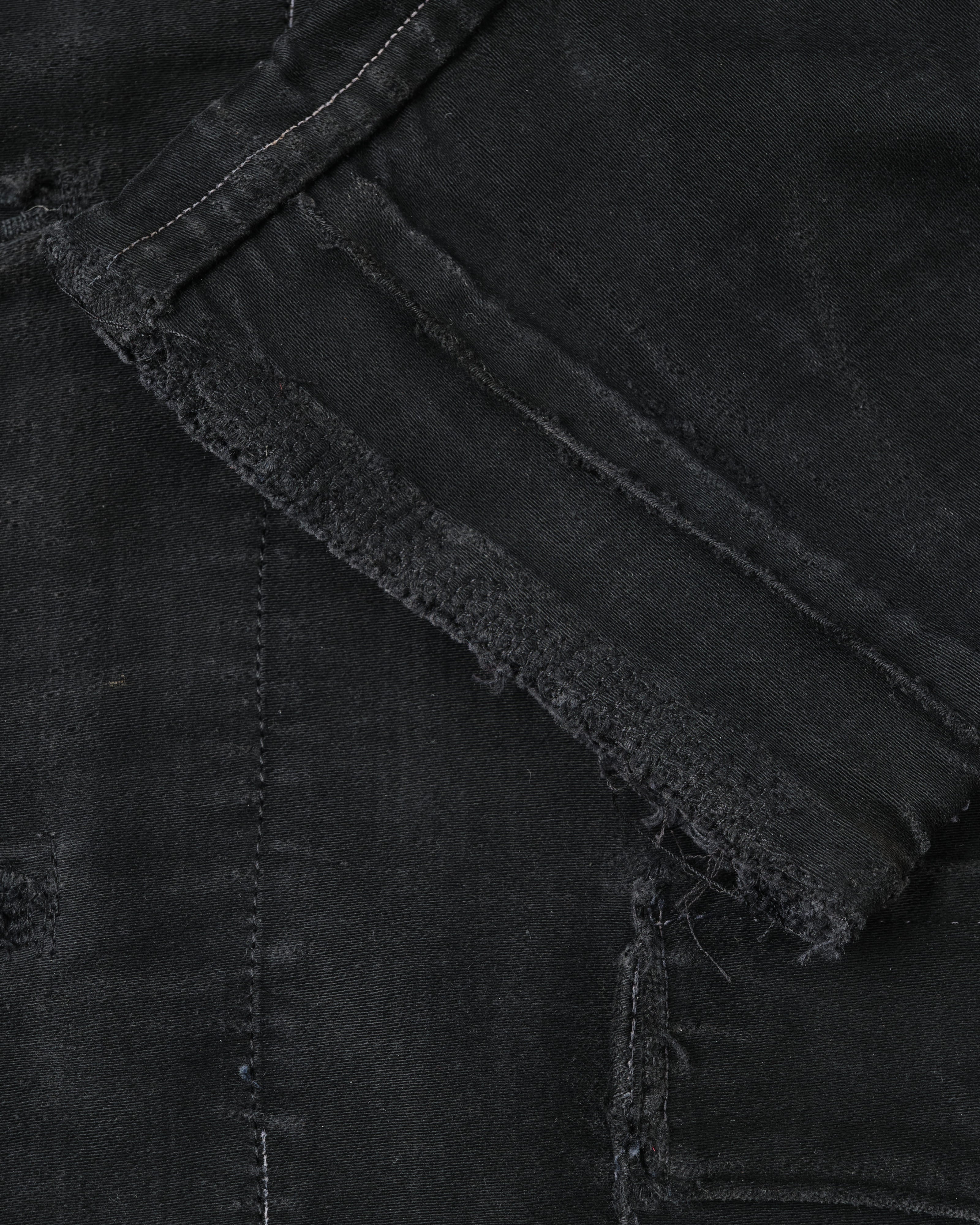 [~30's] French Vintage Black Moleskin Hunting Jacket "Homemade"