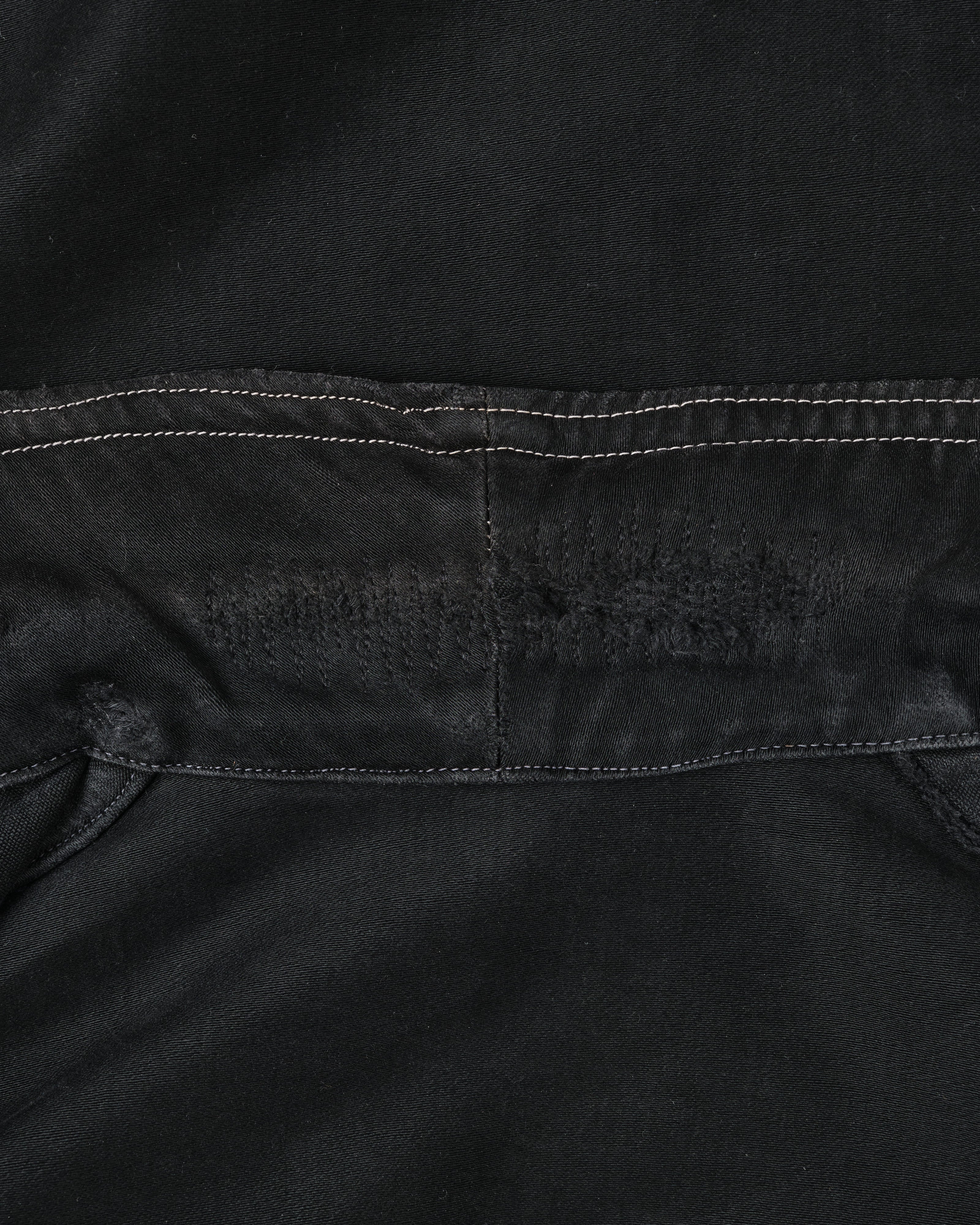 [~30's] French Vintage Black Moleskin Hunting Jacket "Homemade"