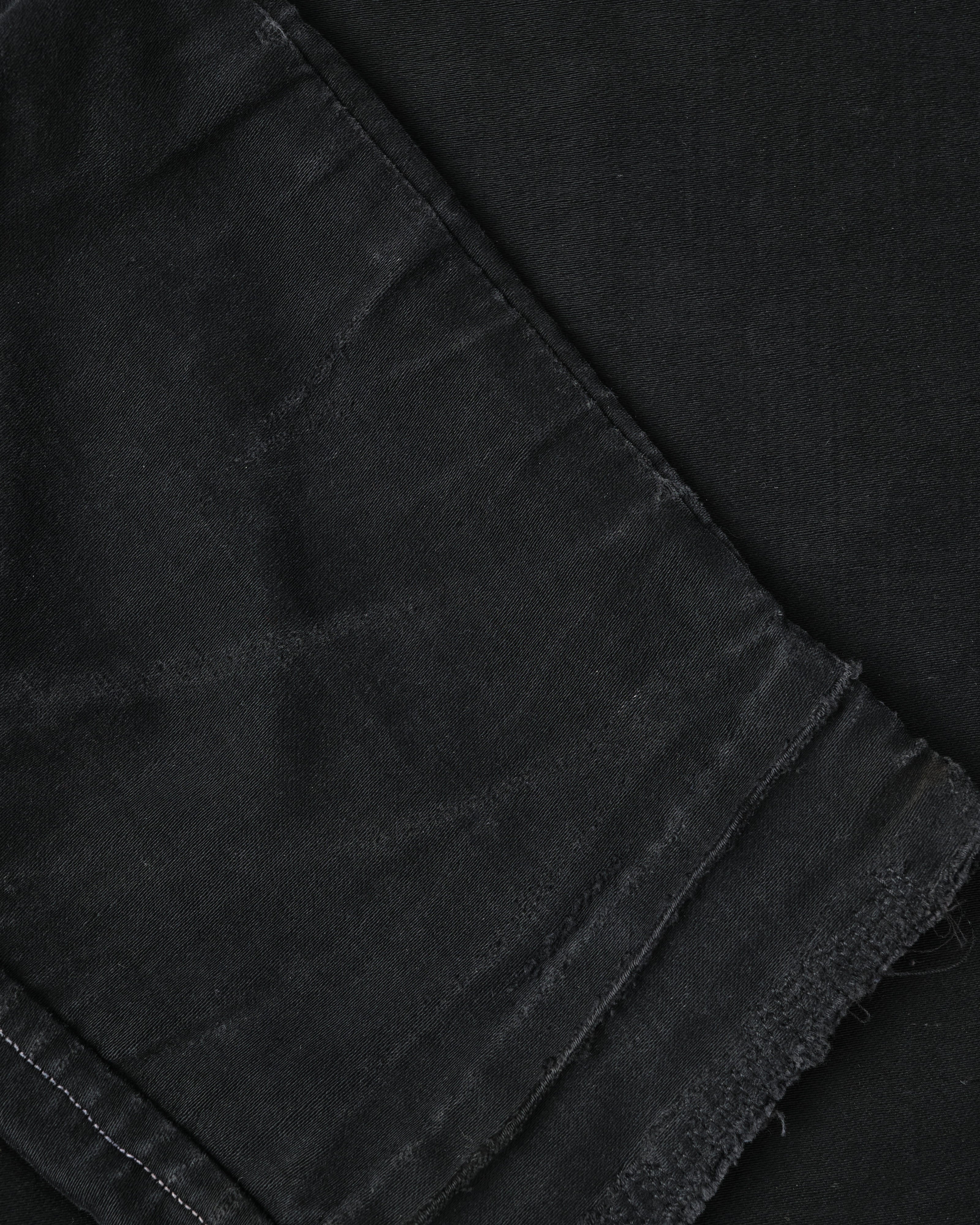 [~30's] French Vintage Black Moleskin Hunting Jacket "Homemade"