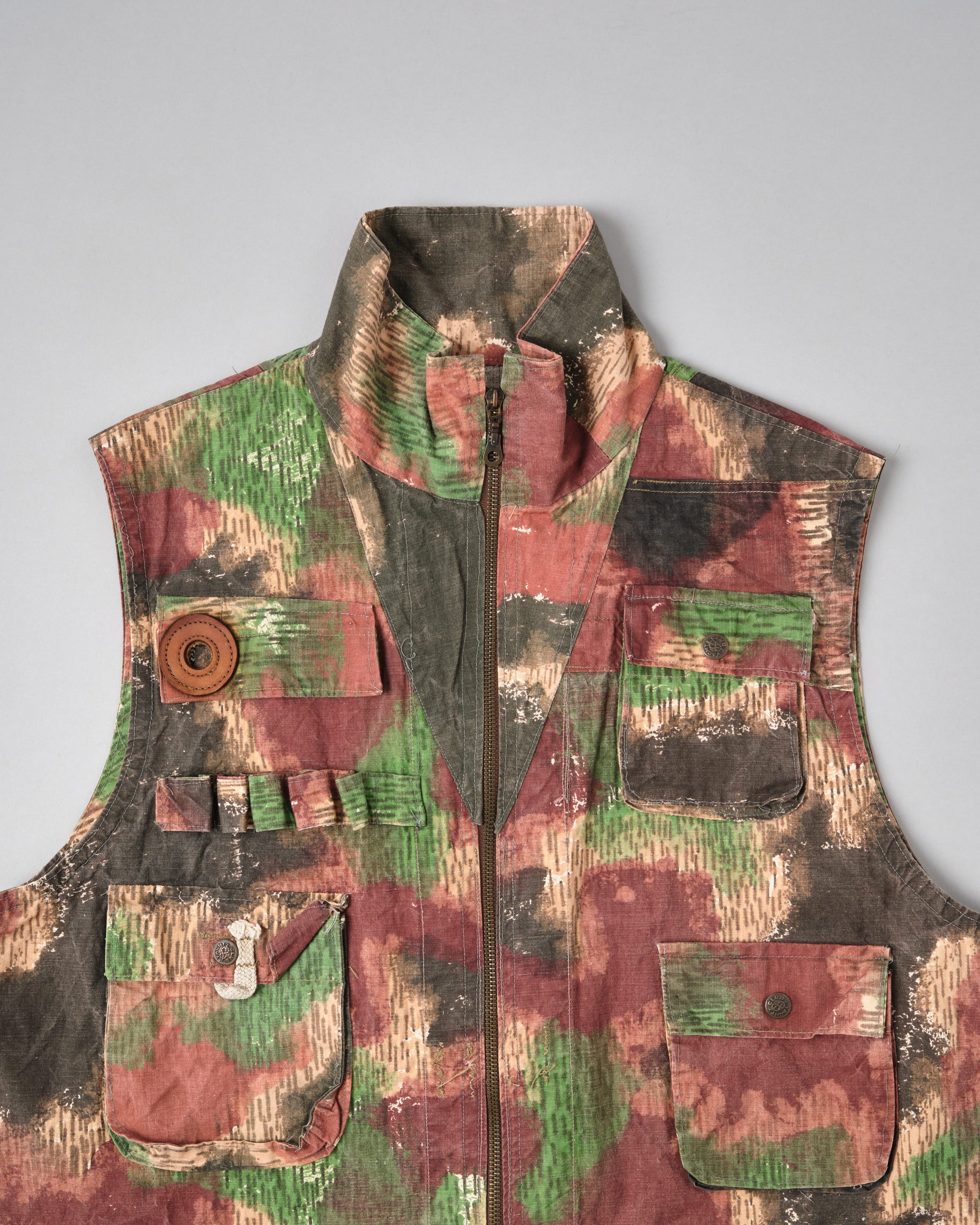 ［~60’s］Czechoslovakian Army Sumpfmuster Pattern Camouflage Zip Up Shooting Vest "Localmade"
