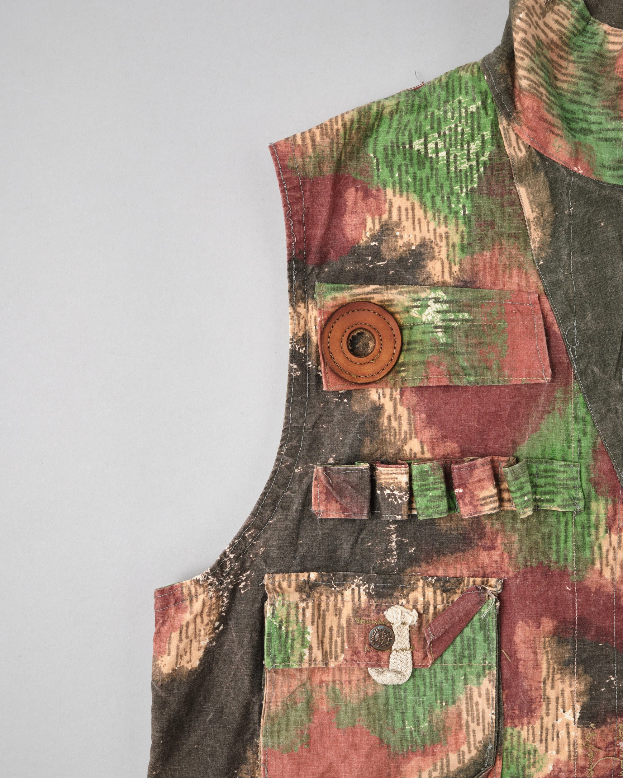 ［~60’s］Czechoslovakian Army Sumpfmuster Pattern Camouflage Zip Up Shooting Vest "Localmade"