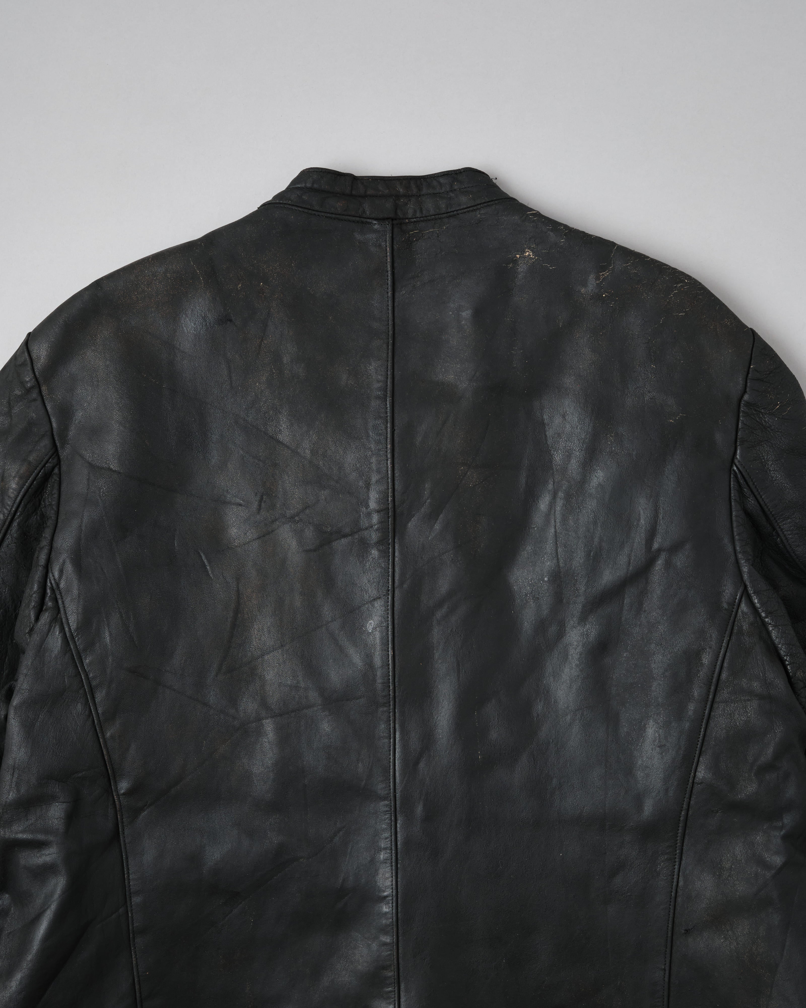 [~40's] WWII German Navy U-Boat Crew Black Leather Jacket "Kriegsmarine"
