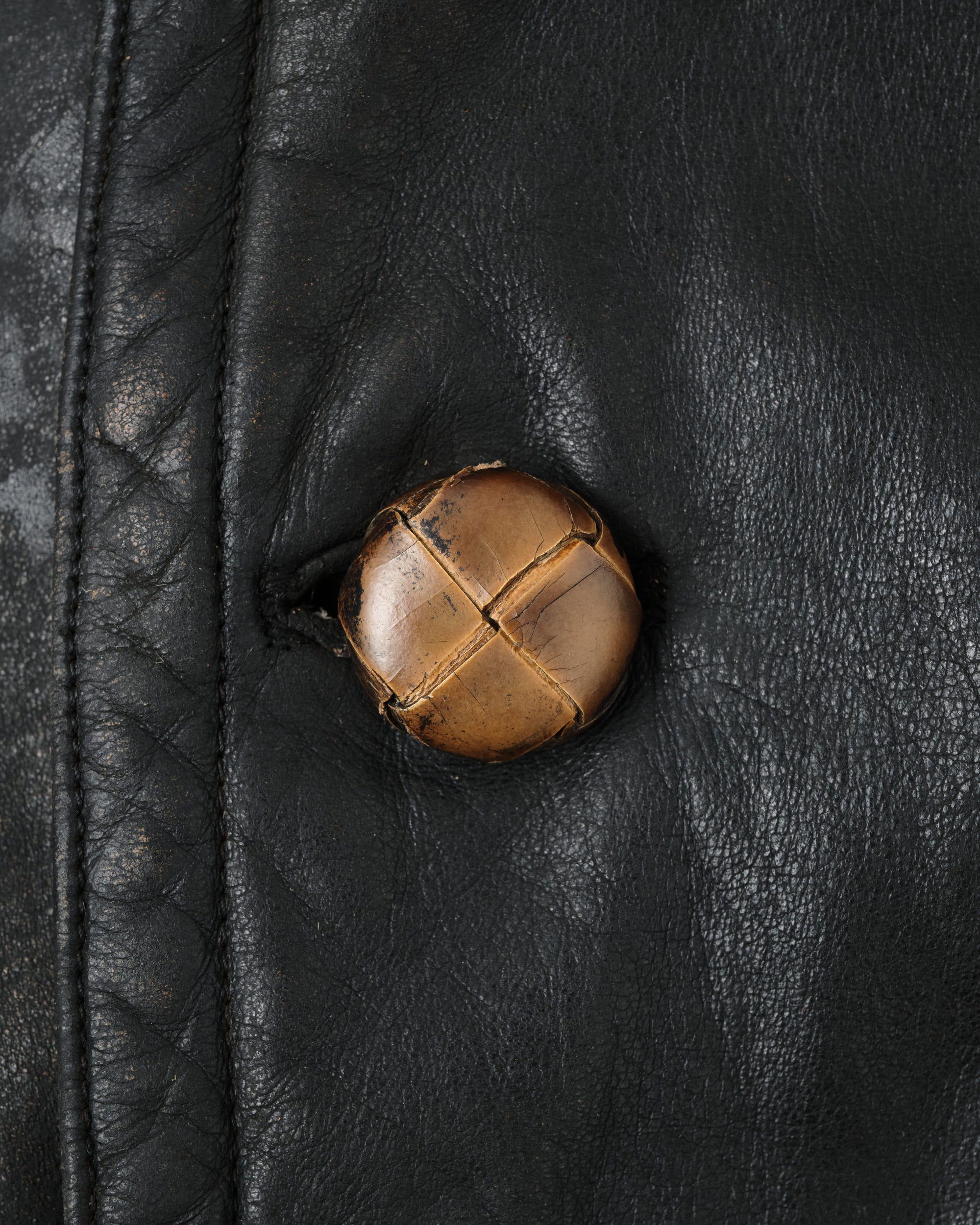 【~40's】WWII German Navy U-Boat Crew Black Leather Jacket "Kriegsmarine"