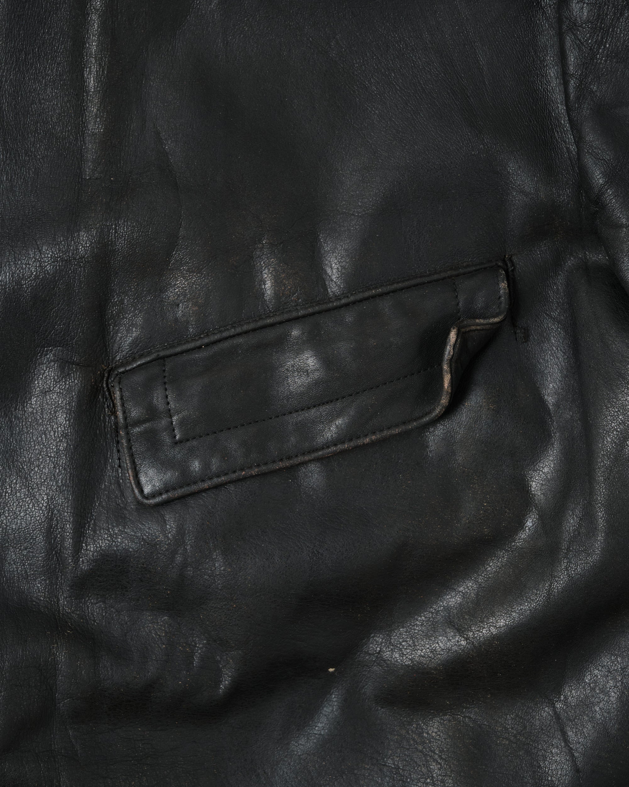 【~40's】WWII German Navy U-Boat Crew Black Leather Jacket "Kriegsmarine"