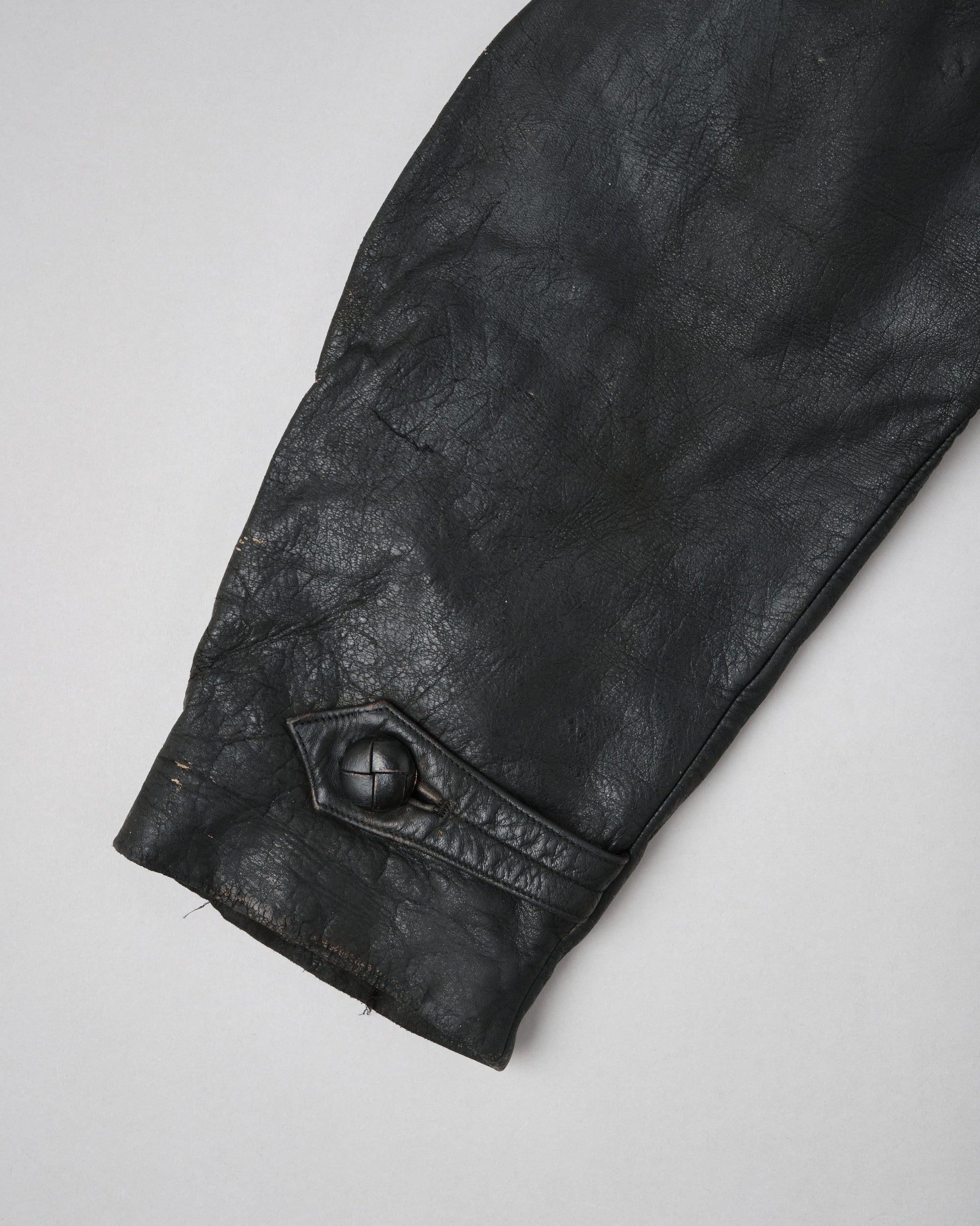 【~40's】WWII German Navy U-Boat Crew Black Leather Jacket "Kriegsmarine"
