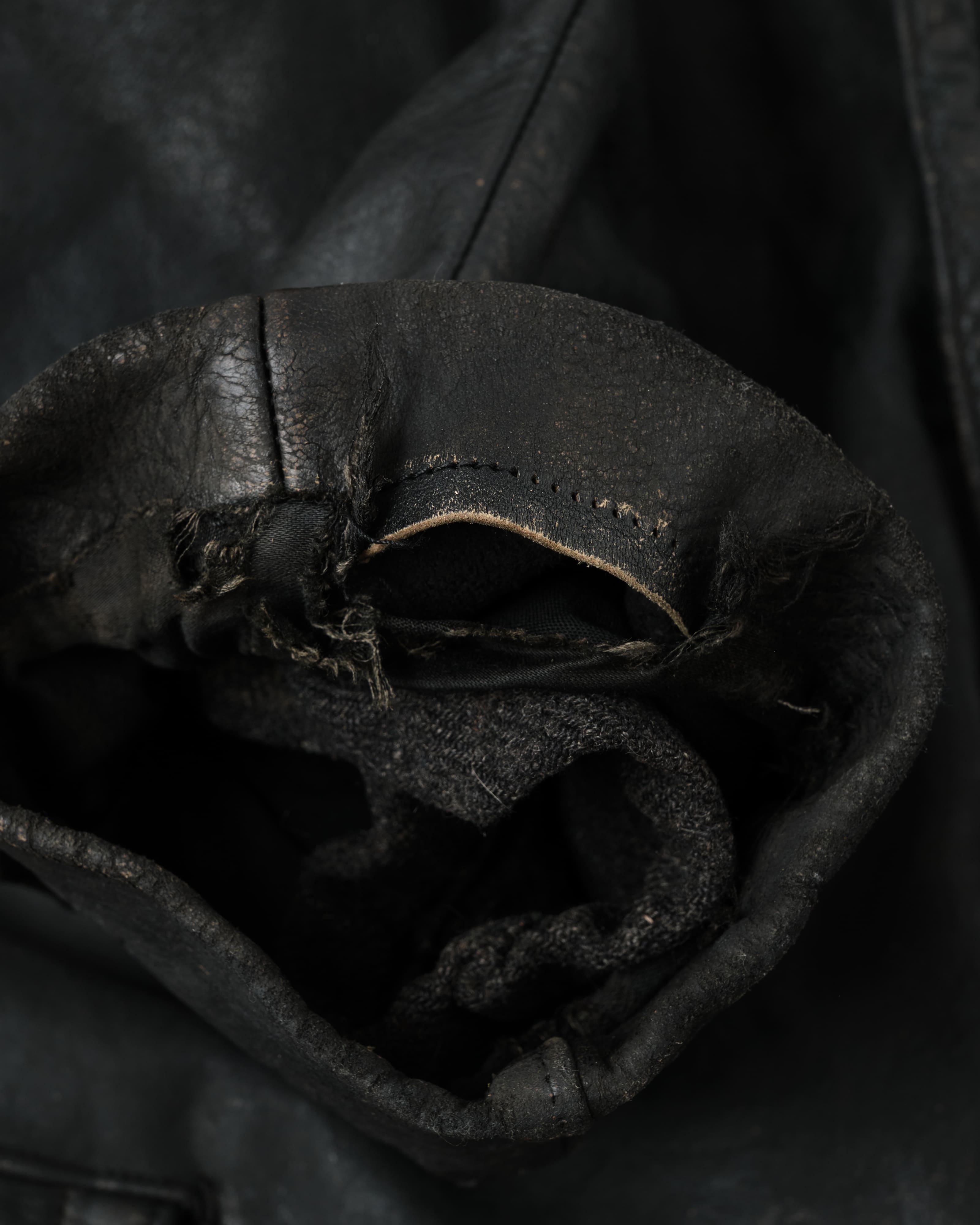 [~40's] WWII German Navy U-Boat Crew Black Leather Jacket "Kriegsmarine"