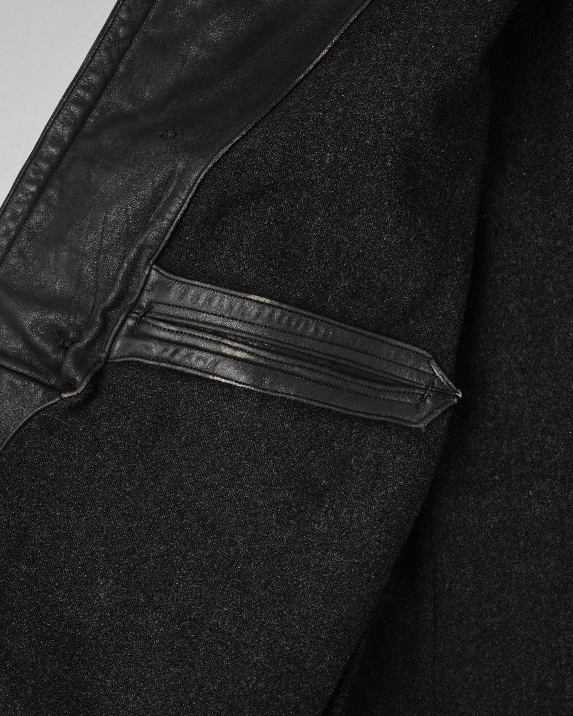 【~40's】WWII German Navy U-Boat Crew Black Leather Jacket "Kriegsmarine"