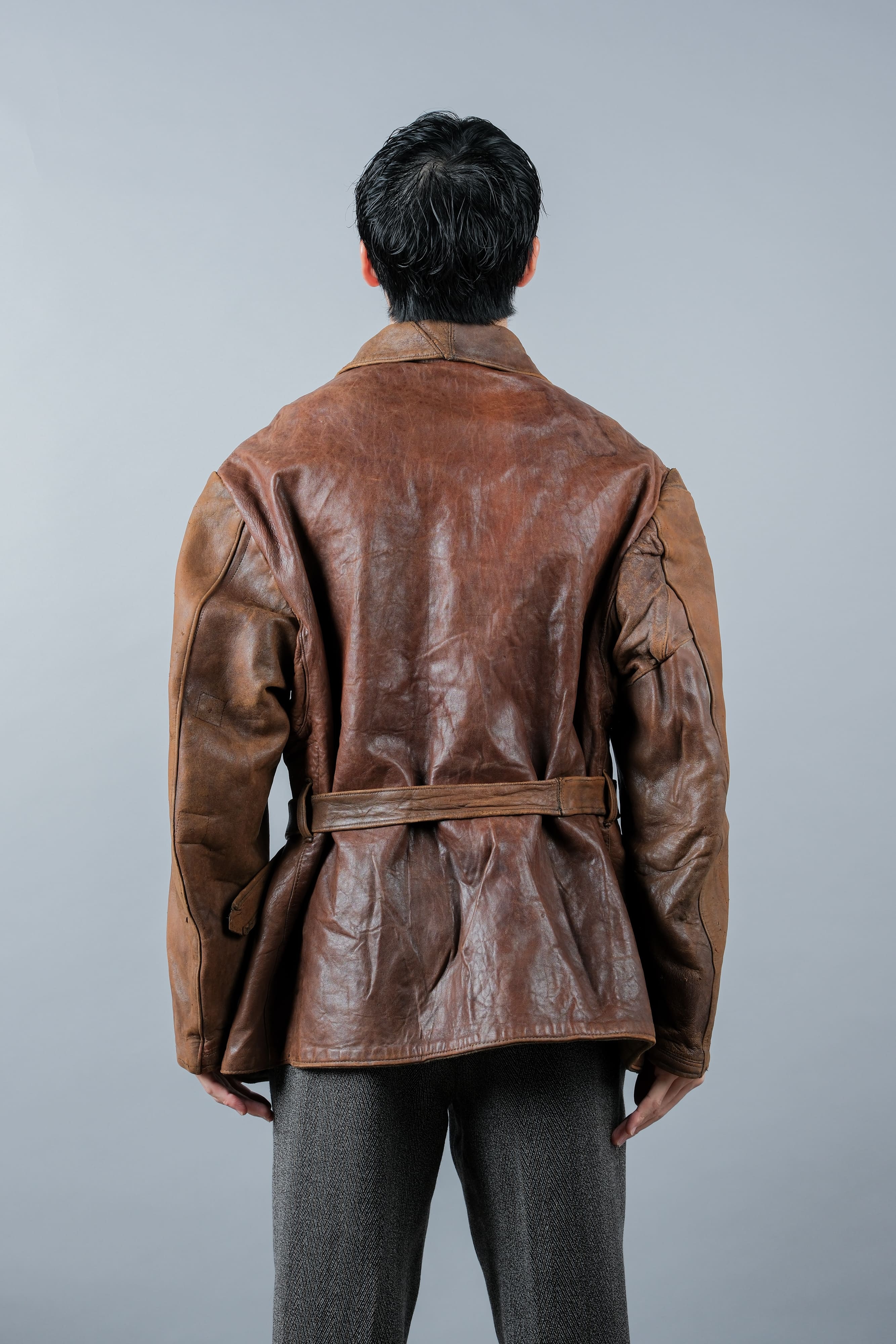 [~ 40 '] 영국 육군 Jerkin Leather Jacket "Modified"