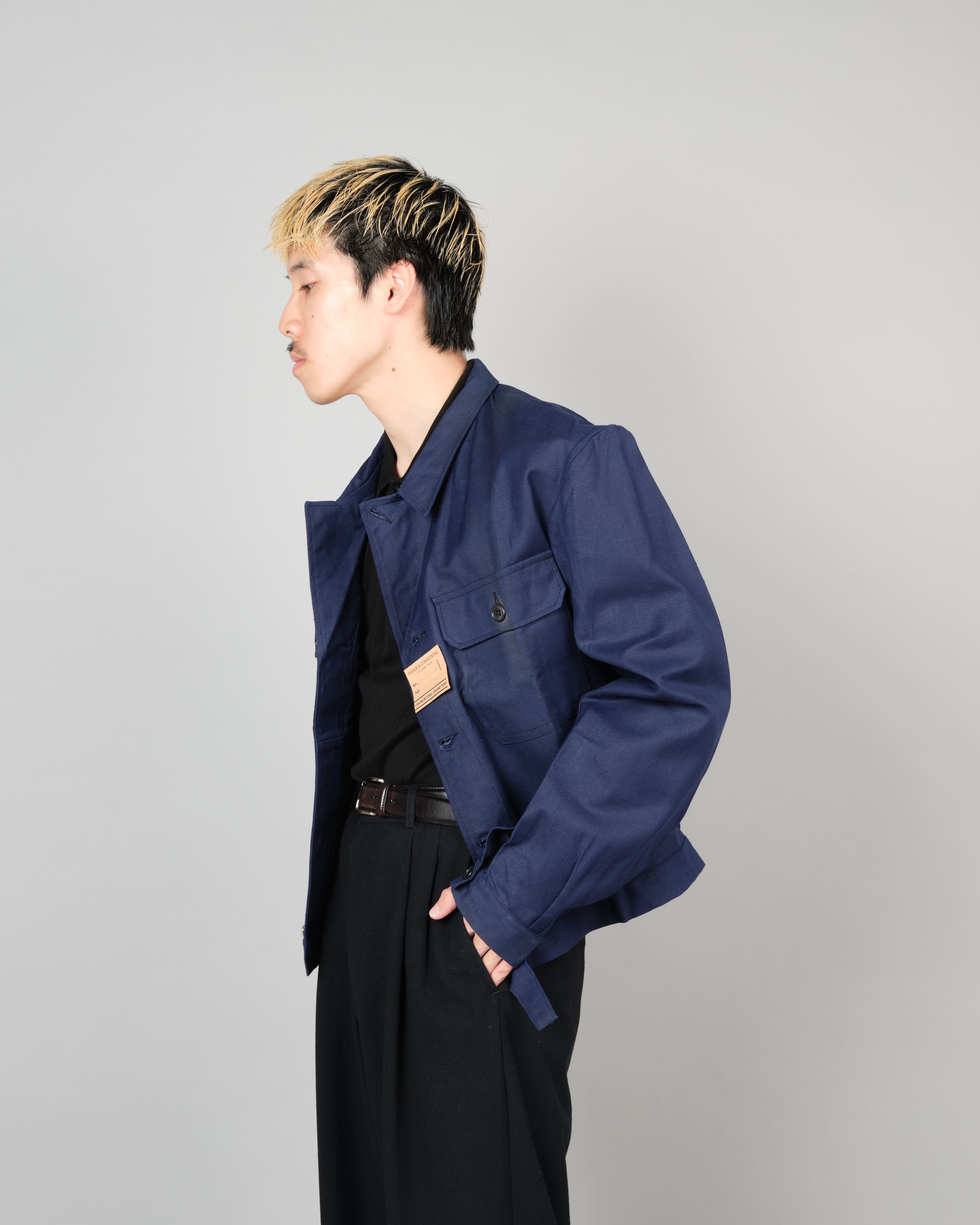 40's】French Vintage Deep Blue Metis Cyclist Jacket Size.48 