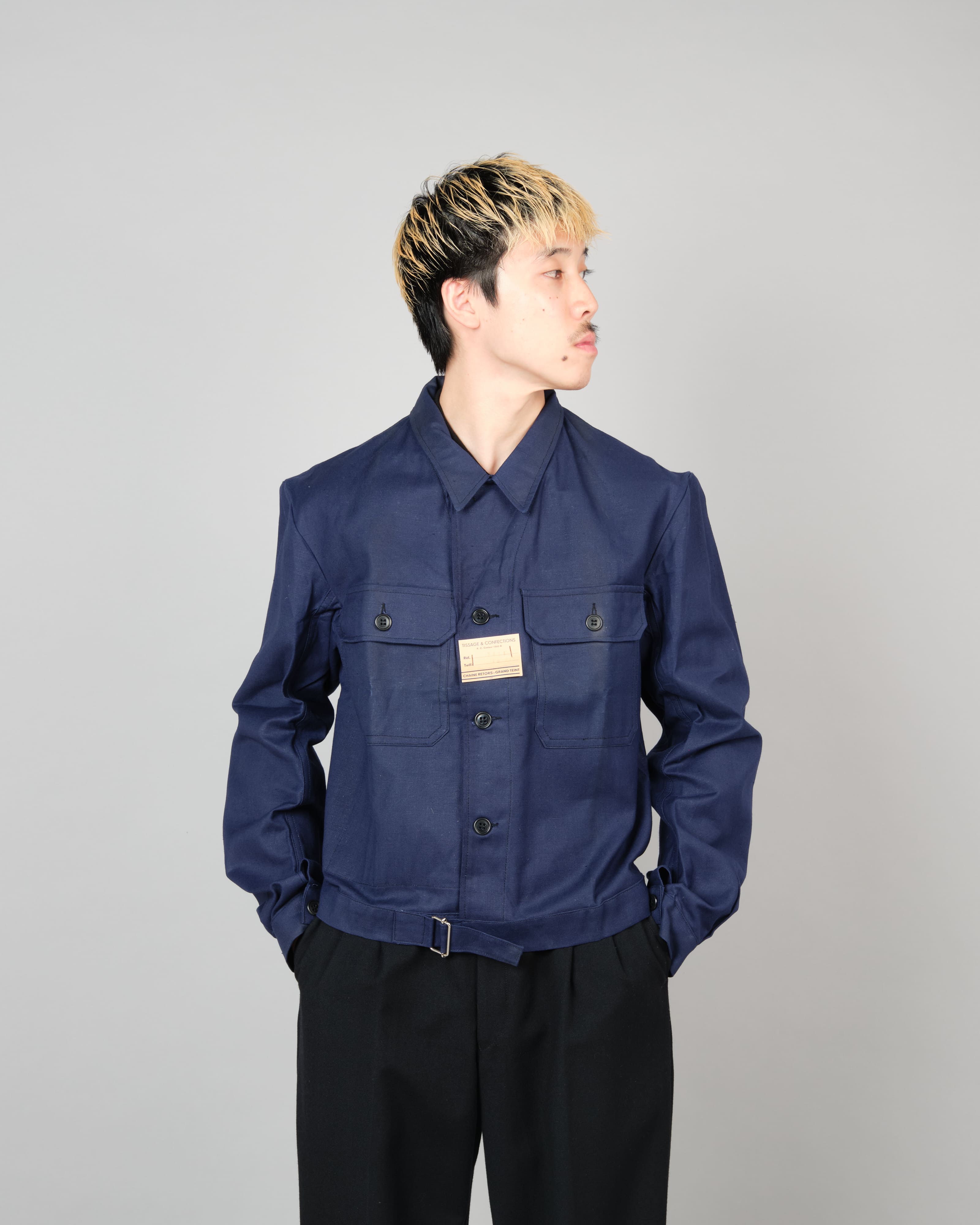 フレンチ メティス サイクリストジャケット 40's】French Vintage Deep Blue Metis Cyclist Jacket Size.48 