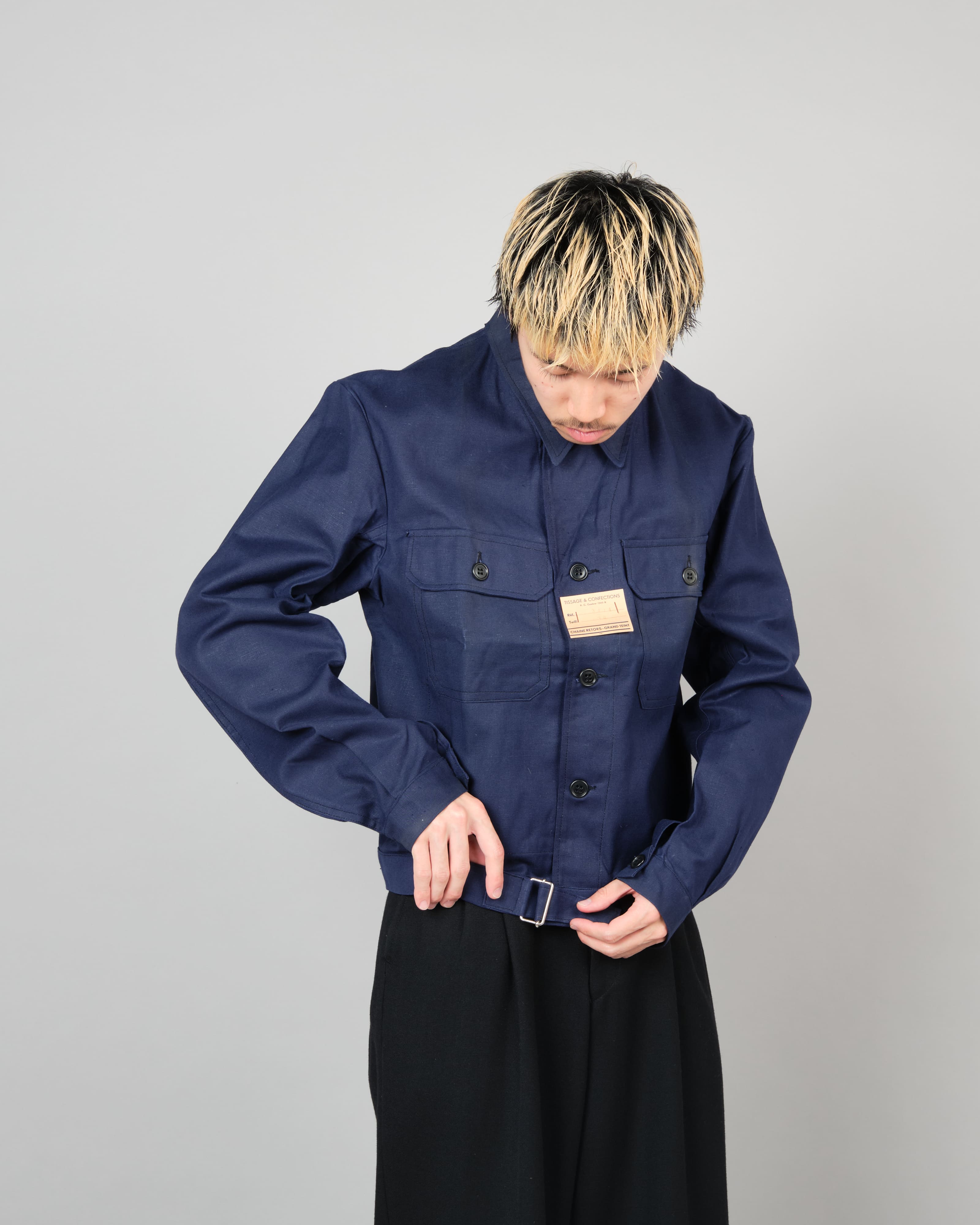 40's】French Vintage Deep Blue Metis Cyclist Jacket Size.48 