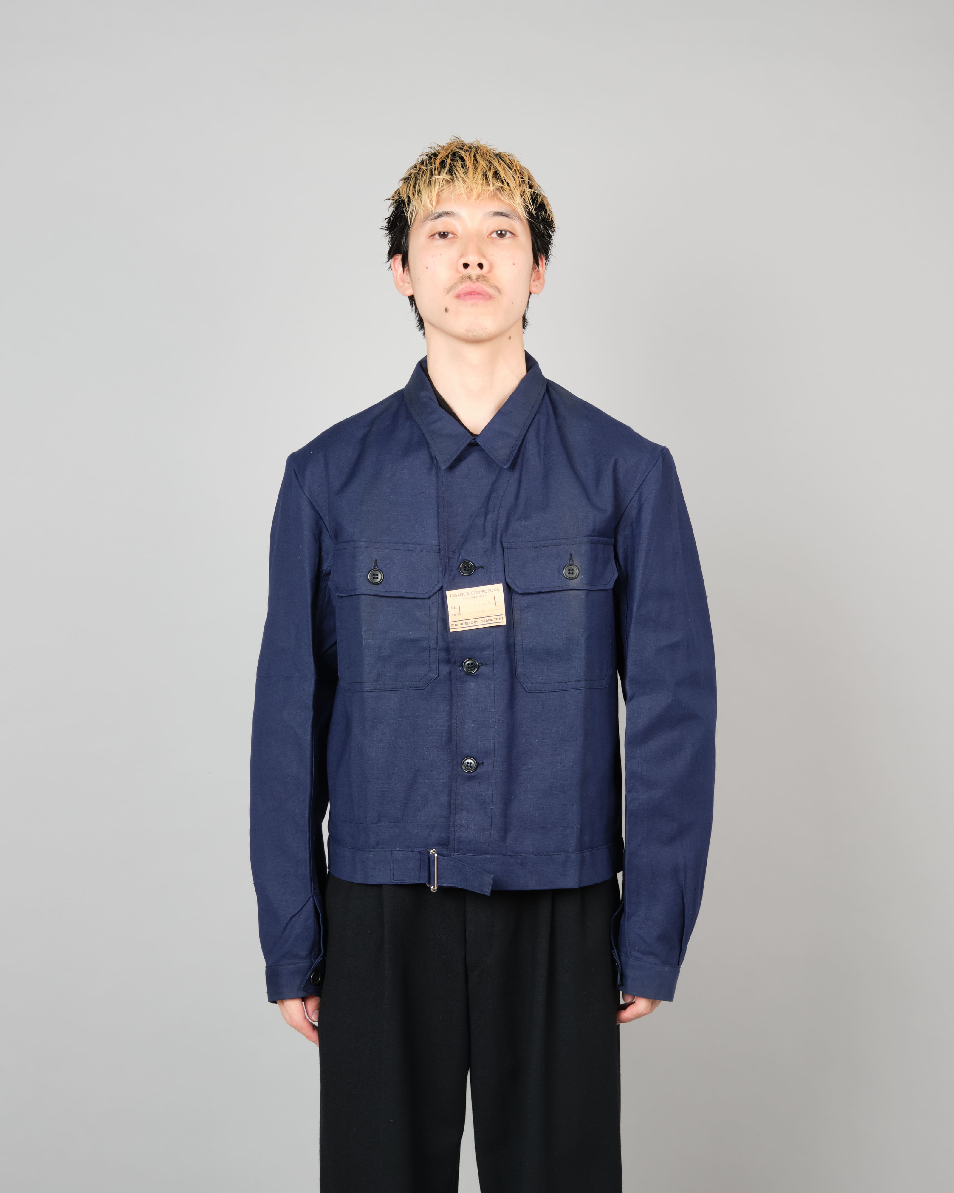 40's】French Vintage Deep Blue Metis Cyclist Jacket Size.48 