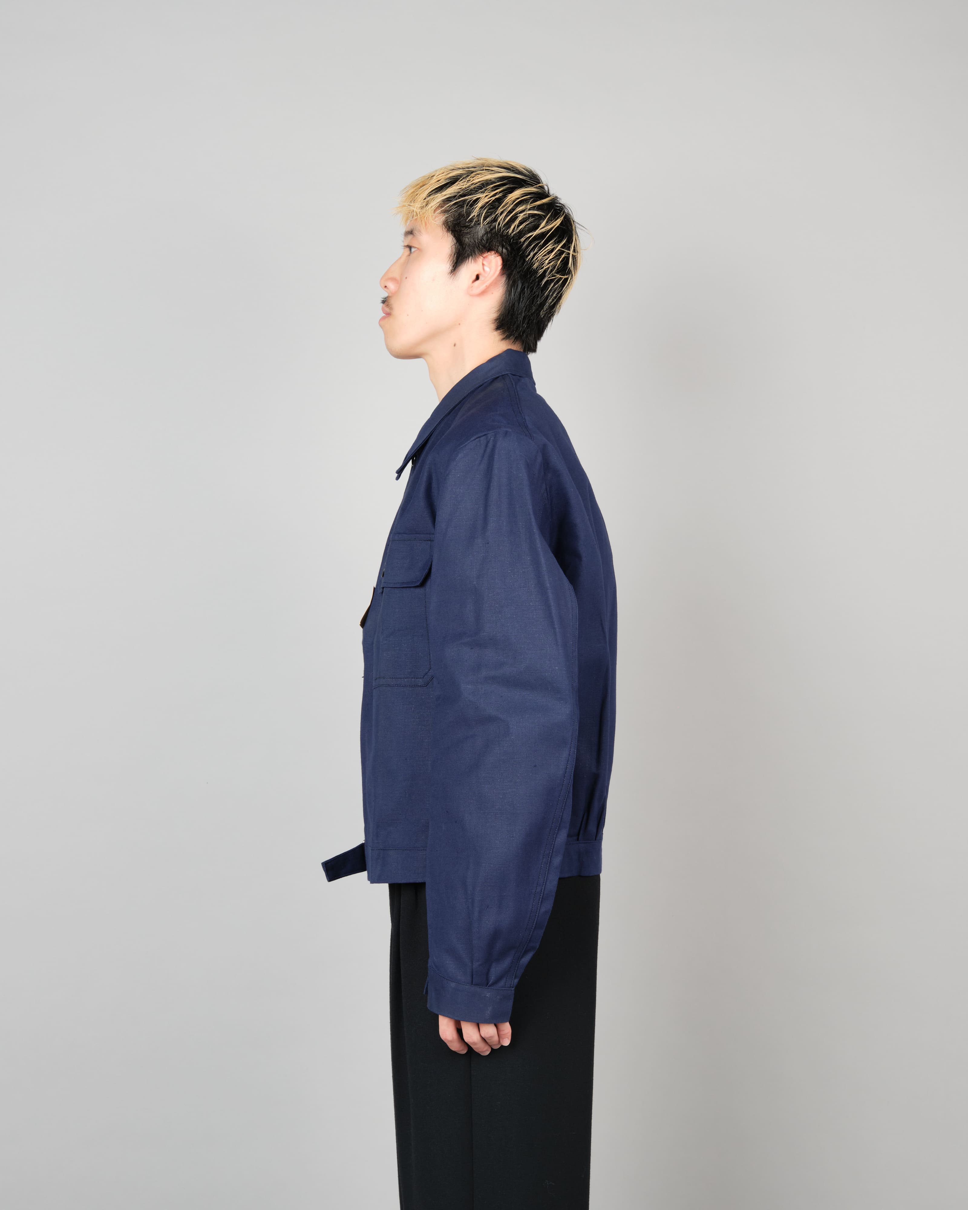 40's】French Vintage Deep Blue Metis Cyclist Jacket Size.48 