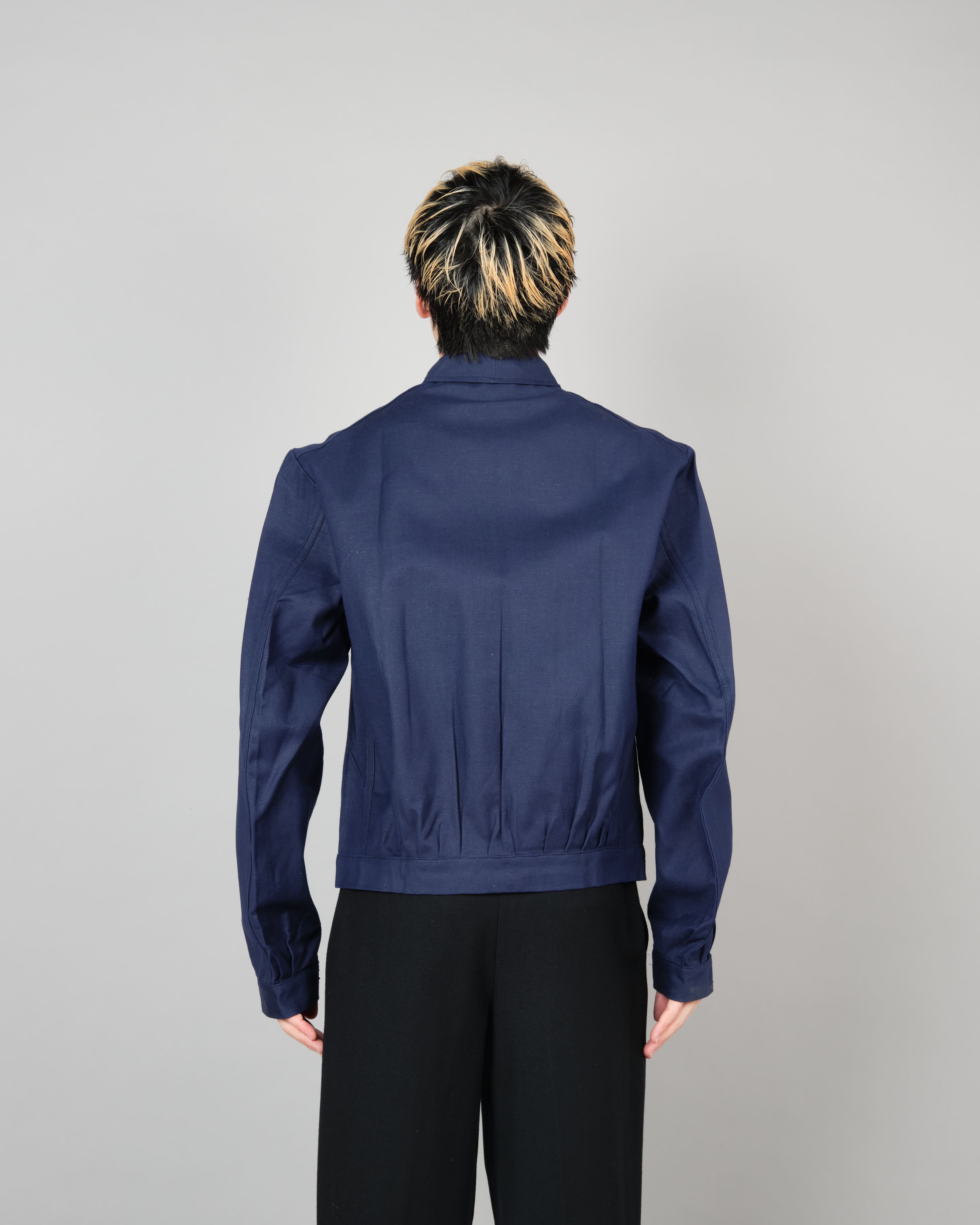 40's】French Vintage Deep Blue Metis Cyclist Jacket Size.48 